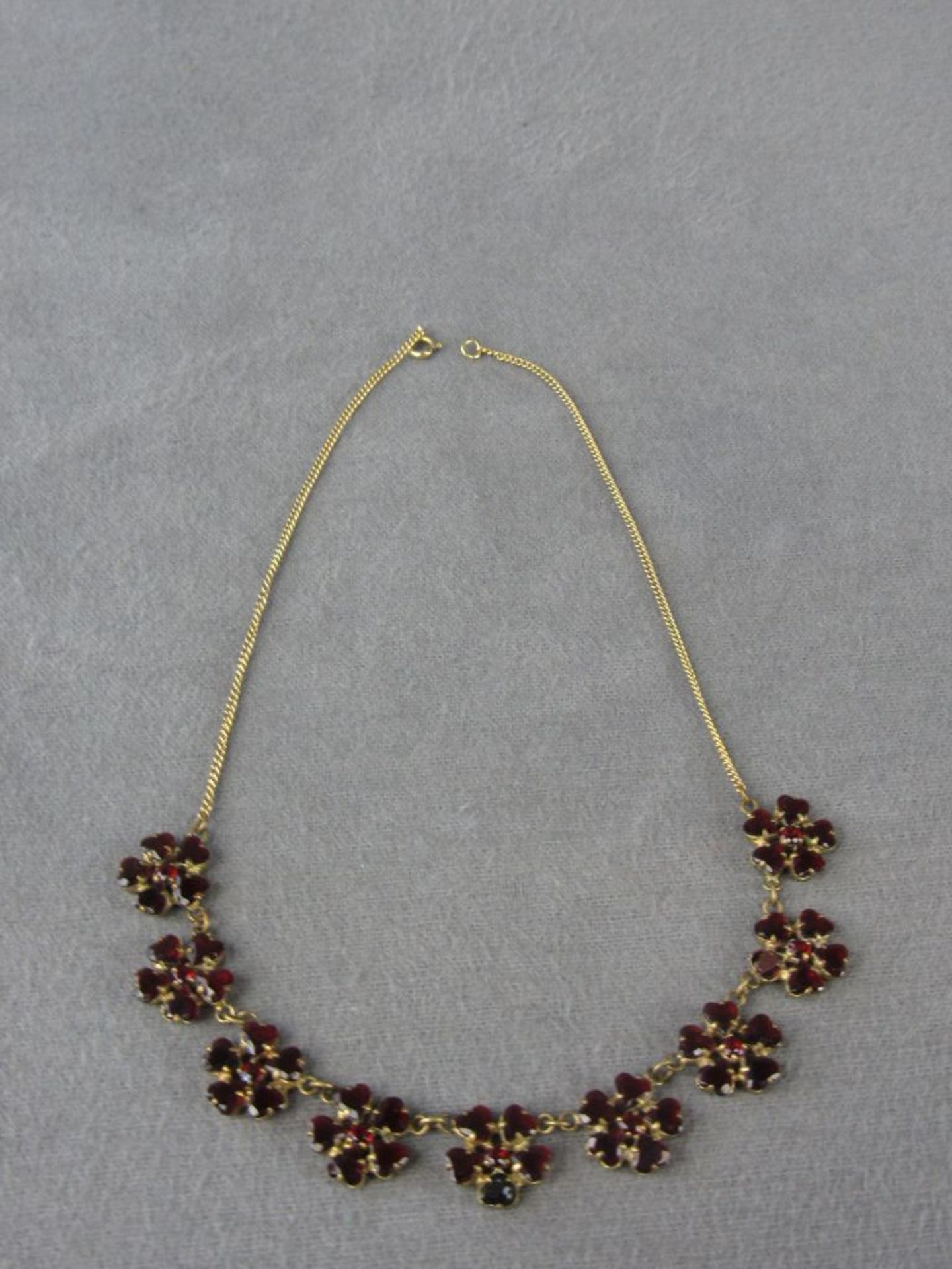 Halskette Granatbesatz 30er Jahre Gesamtlänge 42cm