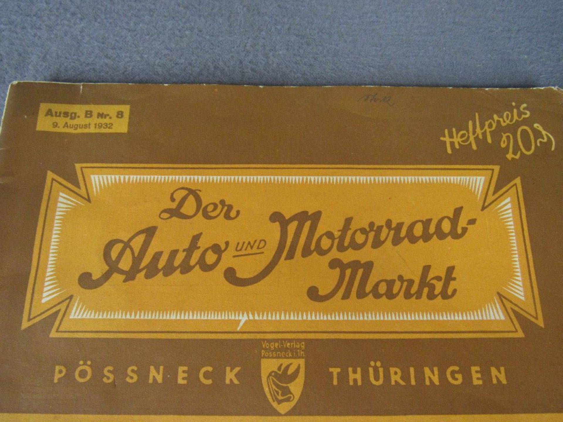 Antiker Auto und Motorrad Ersatzteilekatalog von 1932 interessante Reklame - Bild 2 aus 3