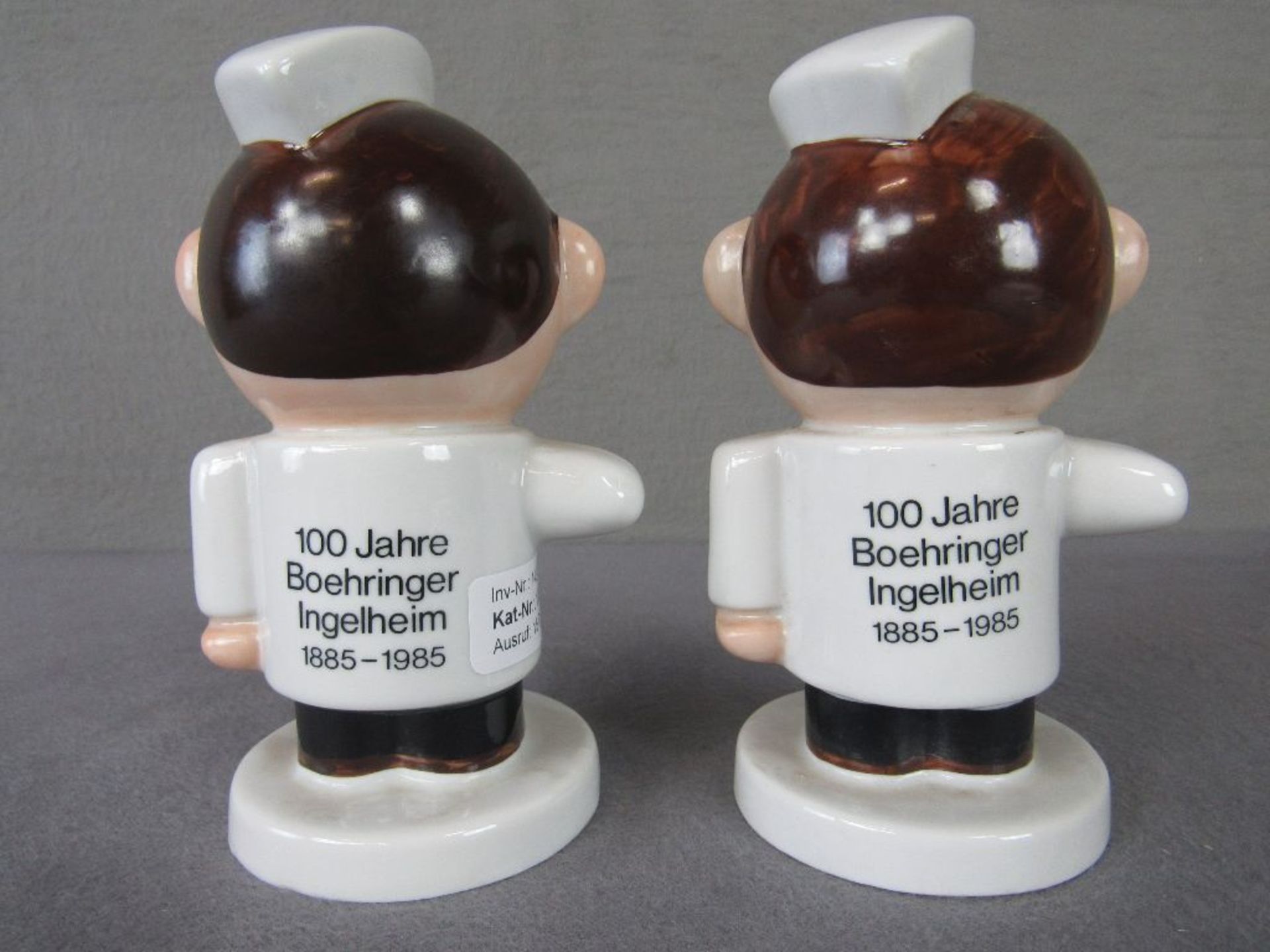 Zwei Reklamespardoesn lasierte Keramik der Firma Böhringer 15,5cm hoch - Image 2 of 4