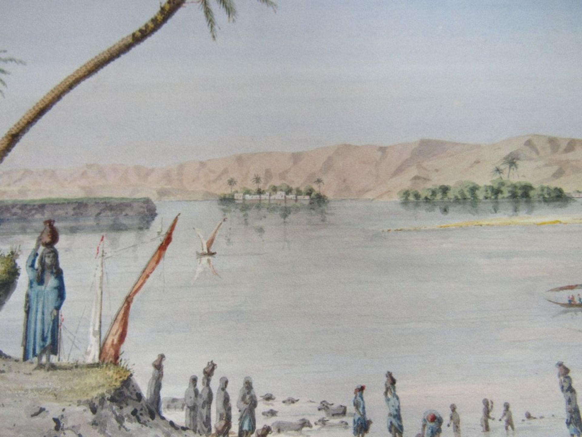 Schöne Sammlung Gemälde wohl feine Aquarelle Mitbringsel um 1900 aus Ägypten 48 Exemplare komplett - Image 6 of 13