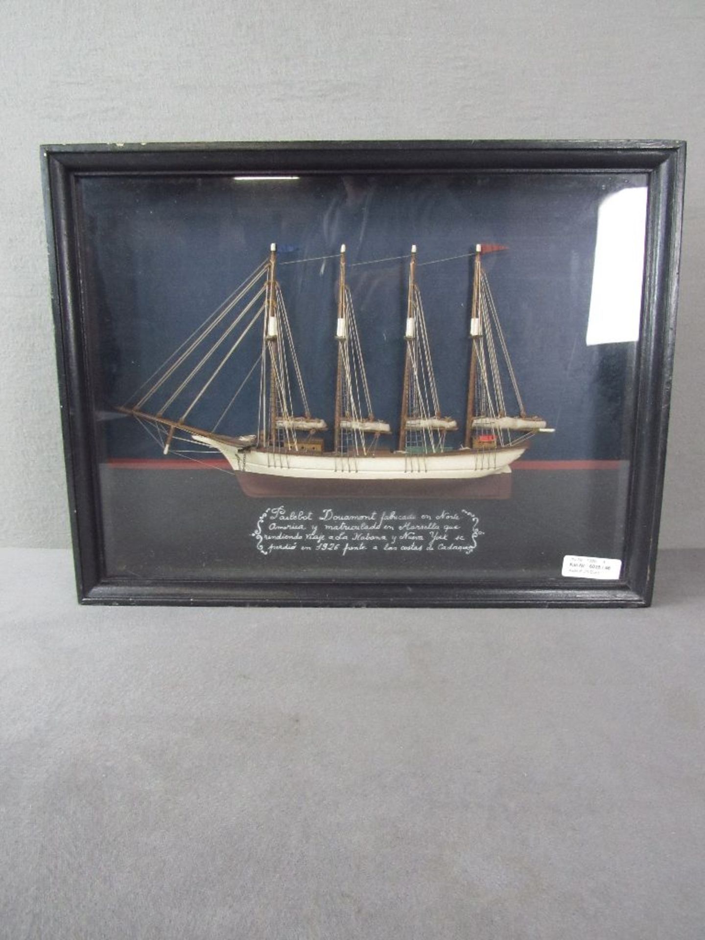 Diorama Halbschiff hinter Glas 50x38cm