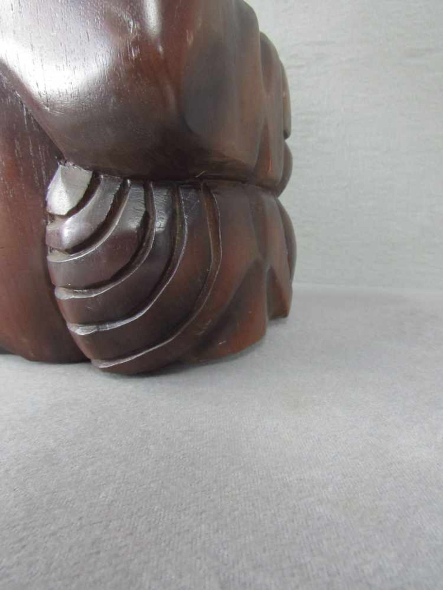 Große handgeschnitzte Happy Buddha Figur Holz 43cm hoch - Bild 6 aus 6