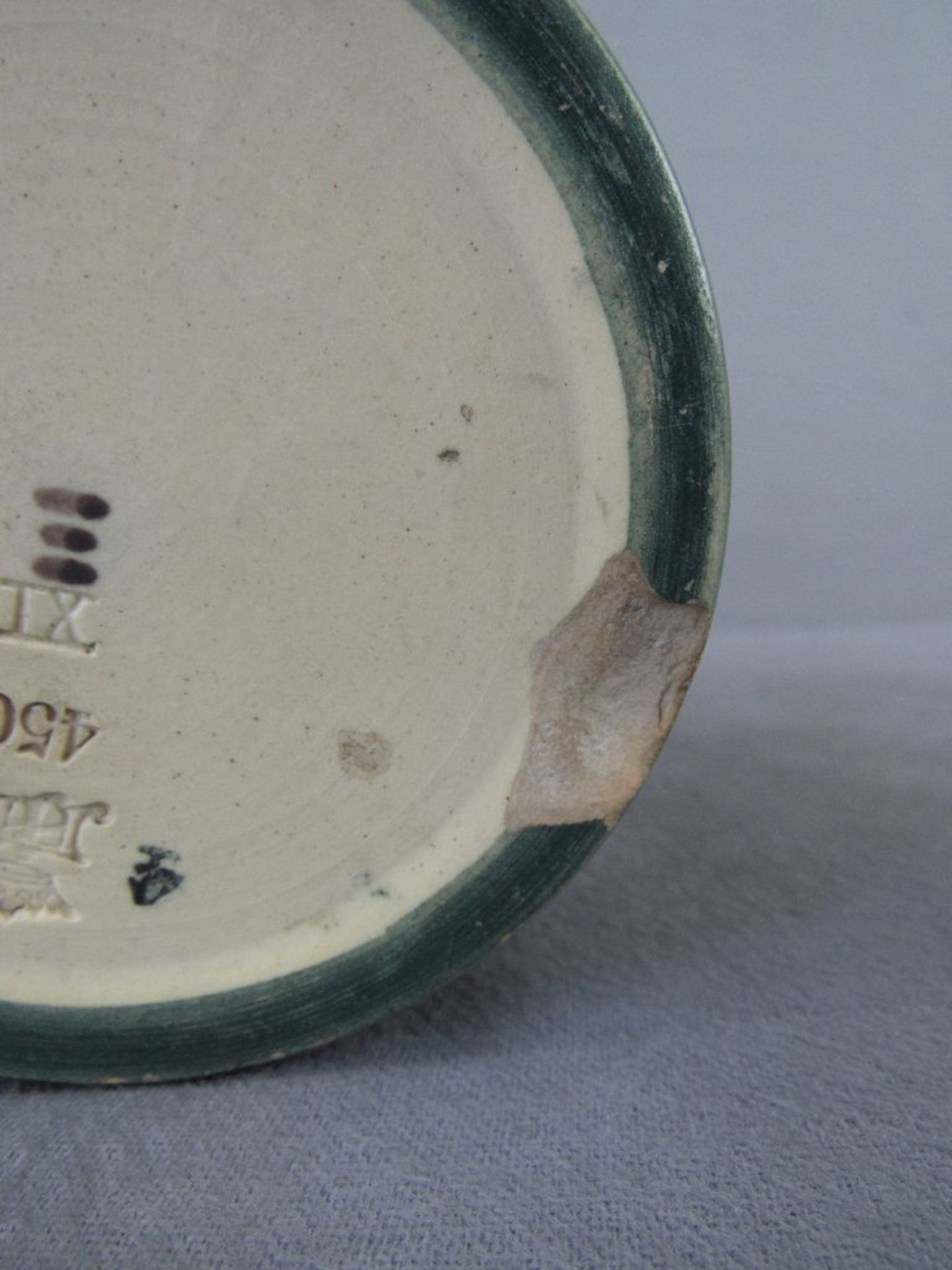 Vase Keramik Jugendstil Enke Ypsen Dänemark gemarkt 22cm hoch am Stand leicht gechipt - Bild 5 aus 6