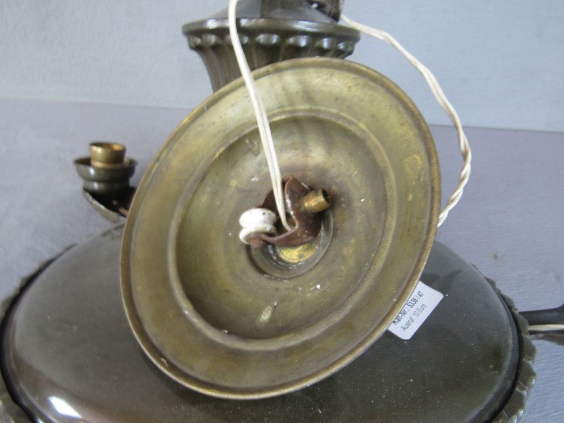 Deckenlampe teilweise Bronzeguß um 1920 fünfflammig Durchmesser 60cm - Image 5 of 5