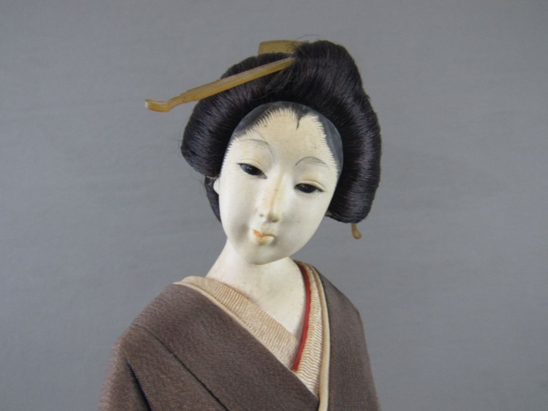 Japanische Figur Geisha auf Holzsockel 36cm hoch - Image 5 of 5