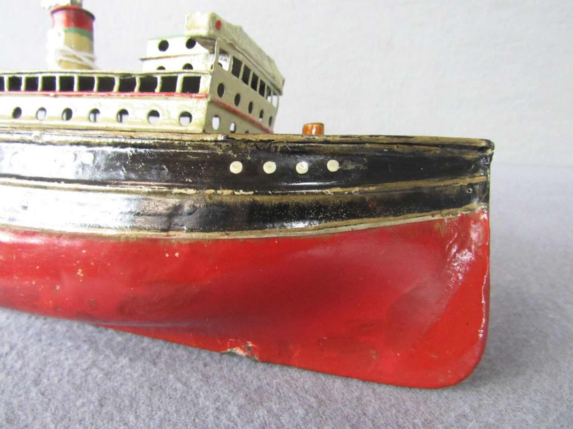 Blechspielzeug Dampfboot original lackiert 26,5cm lang schöner Zustand - Bild 6 aus 6