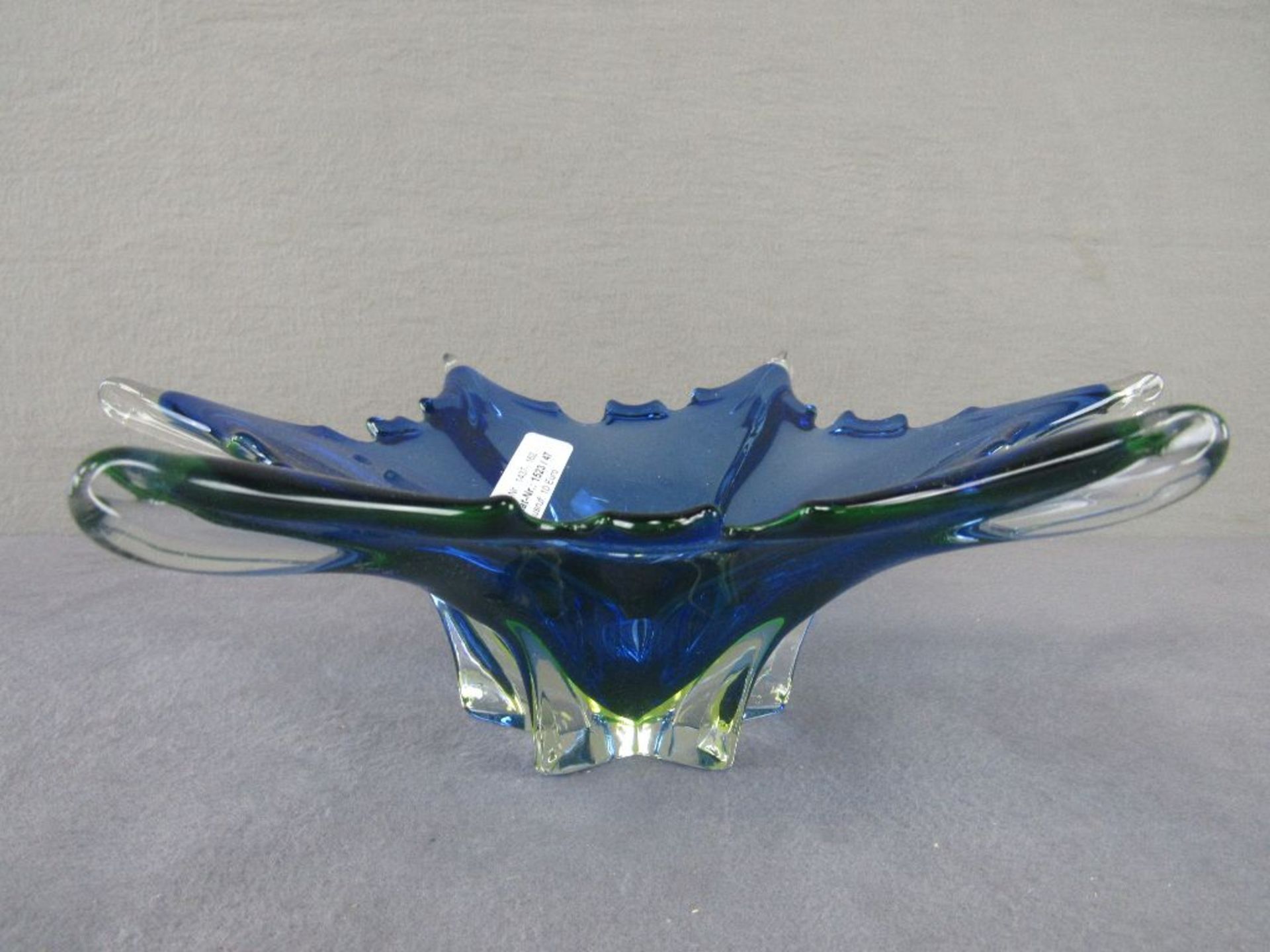 Glasschale Sternschale wohl Murano blauklar Durchmesser 32cm