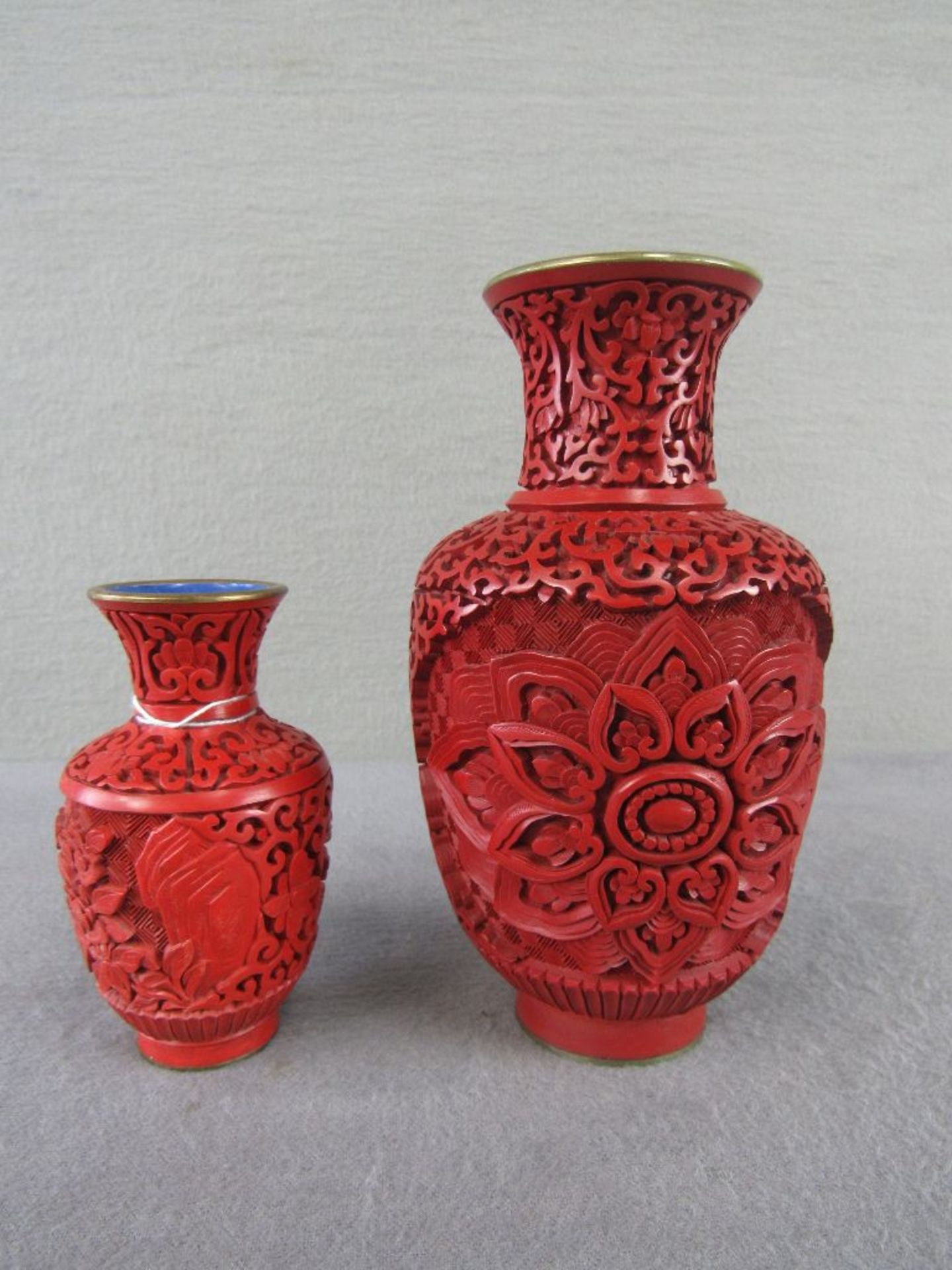 Zwei asiatische Cloisonne Vasen 16&10cm