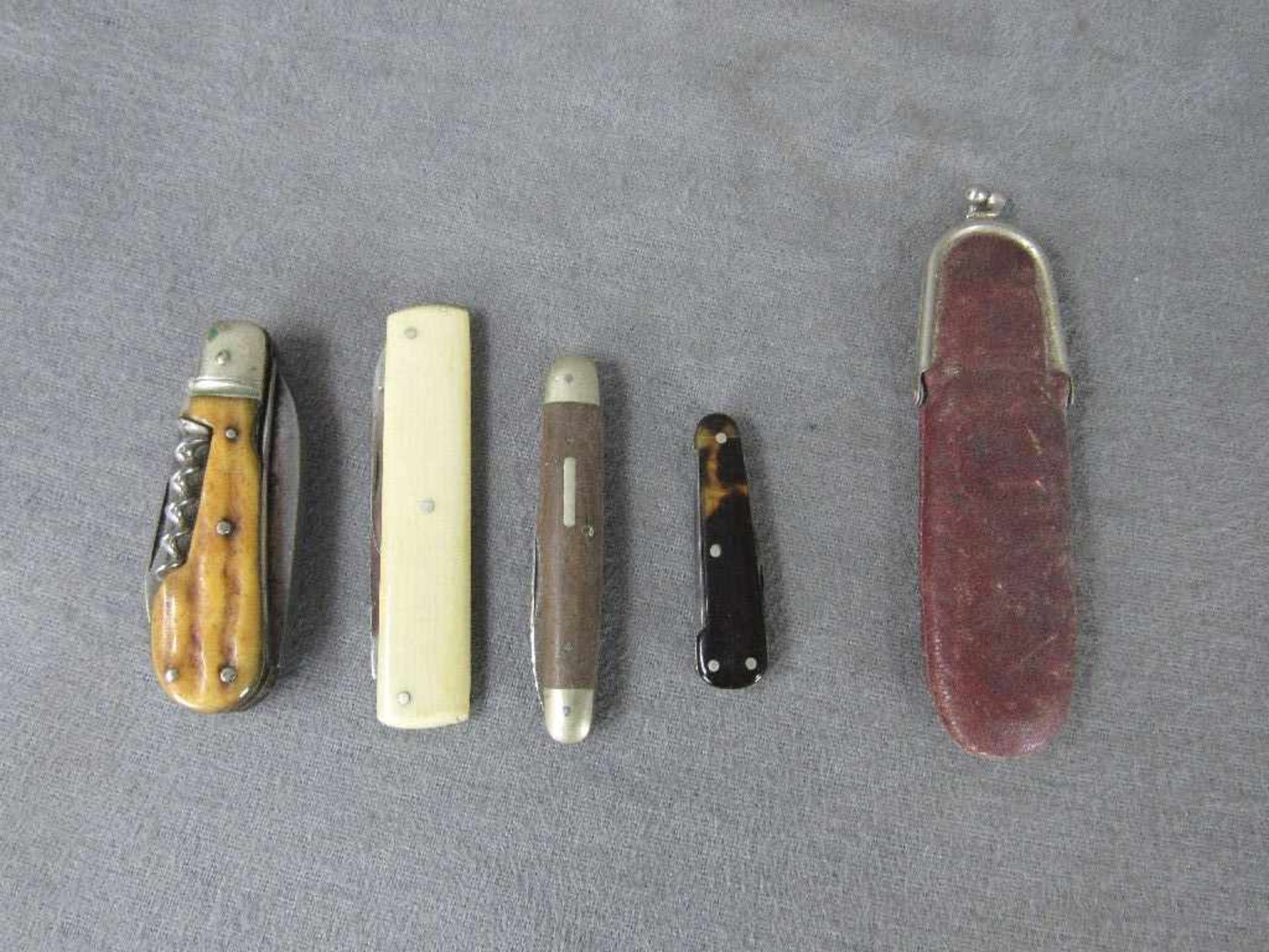 Konvolut vier antike Taschenmesser