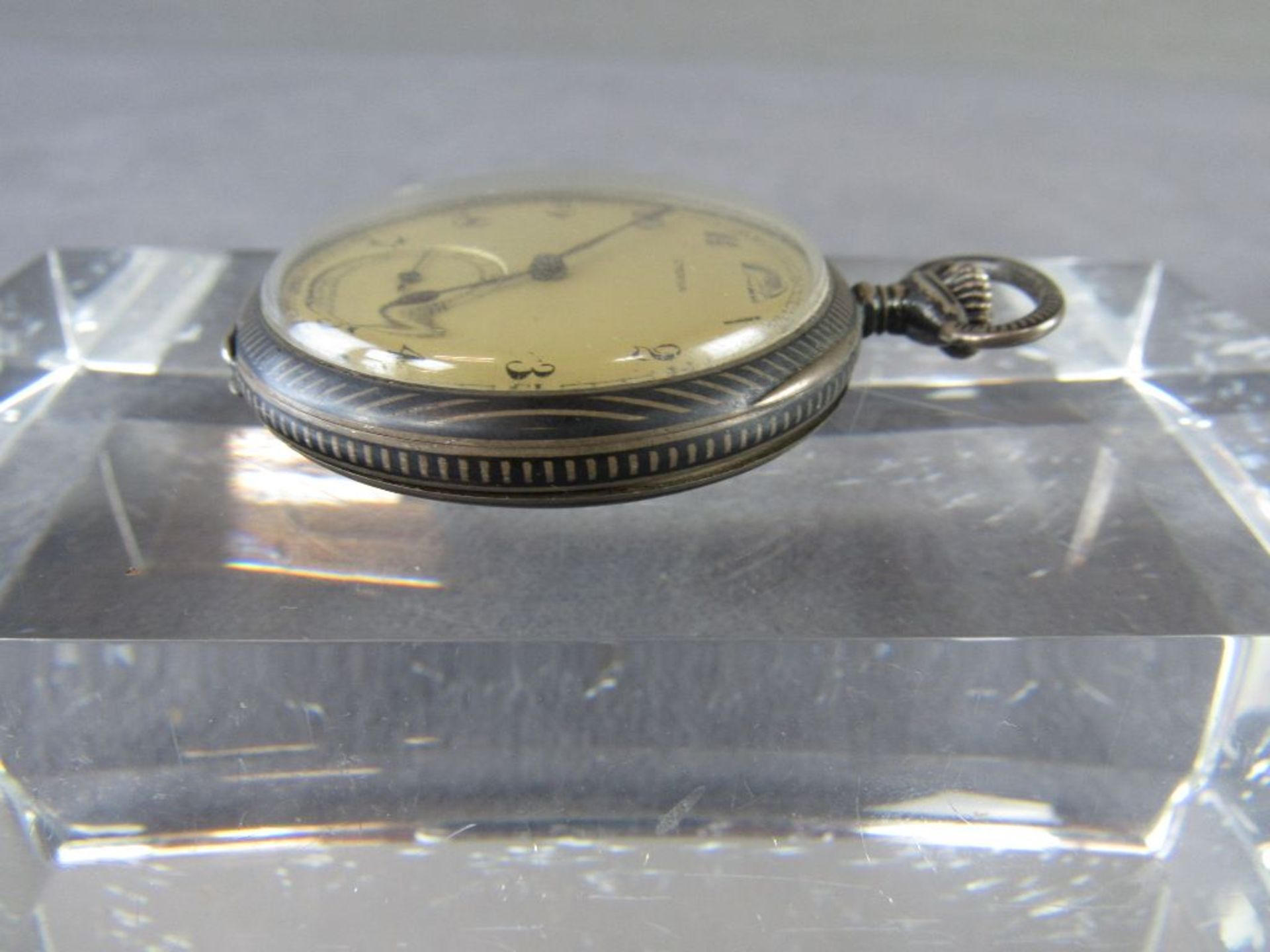 Herrentaschenuhr Art Deco Eterna läuft an 800er Silber - Bild 2 aus 7