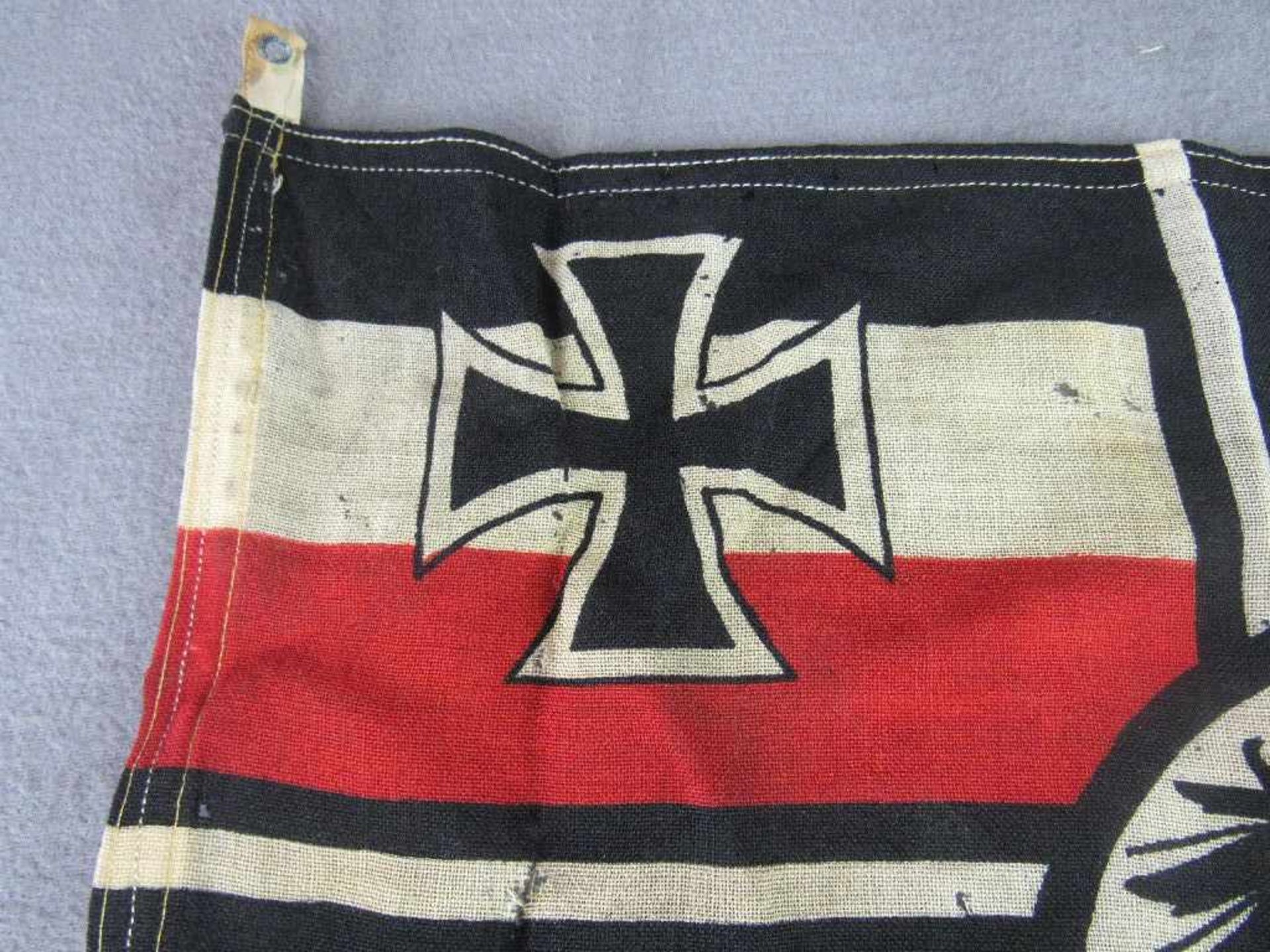 Reichskriegsfahne 1.Wk 100% original löchrig 43x38cm um 1910 - Image 3 of 6