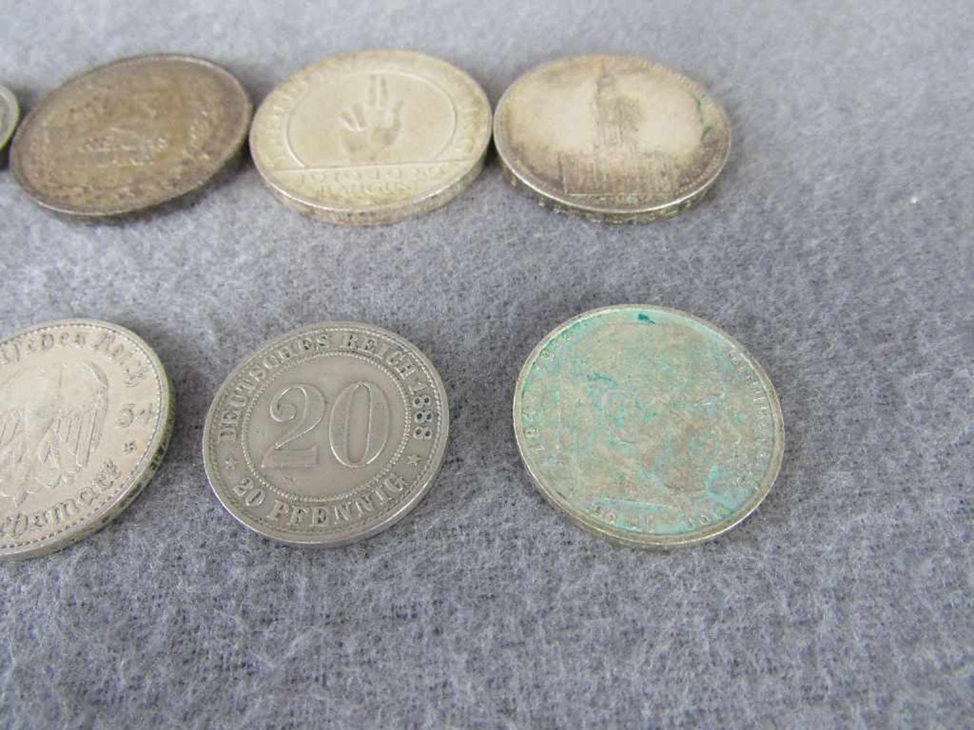 Diverse Silbermünzen Deutsches Reich und 20 Pfennig Stück 19. Jahrhundert - Image 3 of 6