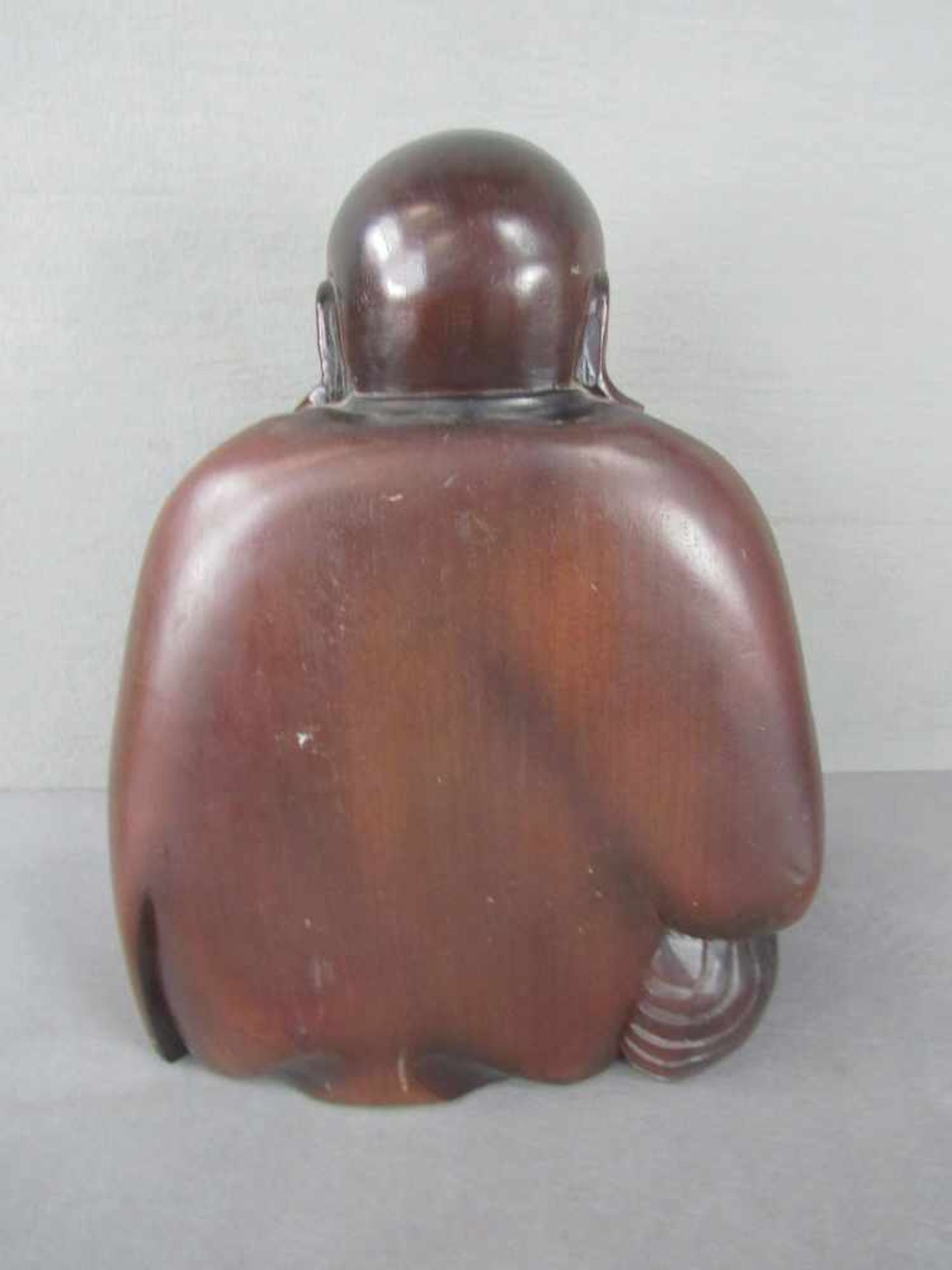 Große handgeschnitzte Happy Buddha Figur Holz 43cm hoch - Bild 4 aus 6