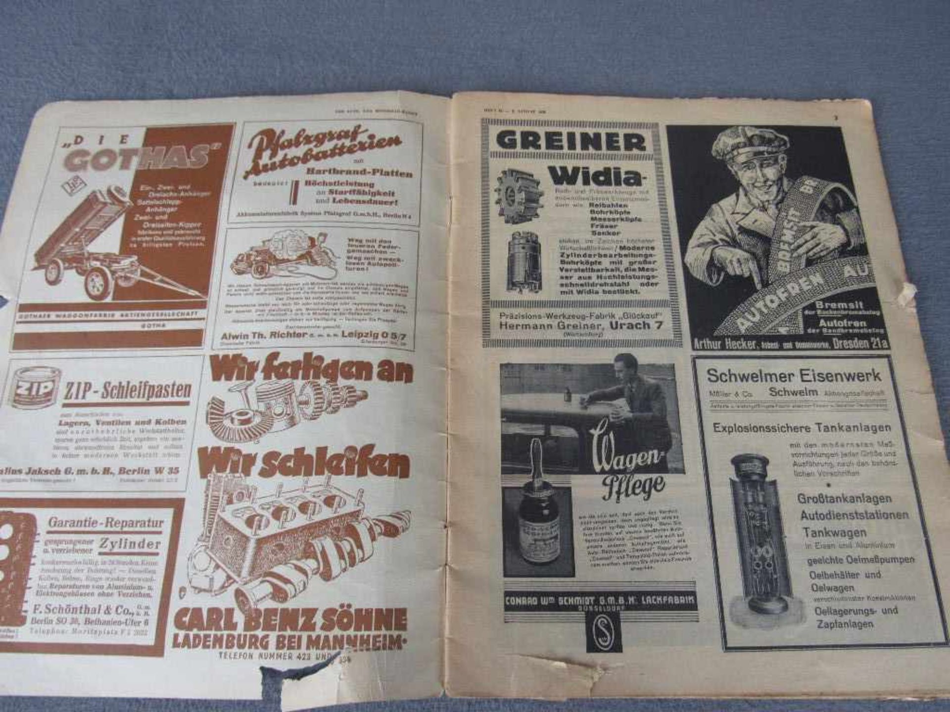 Antiker Auto und Motorrad Ersatzteilekatalog von 1932 interessante Reklame - Bild 3 aus 3