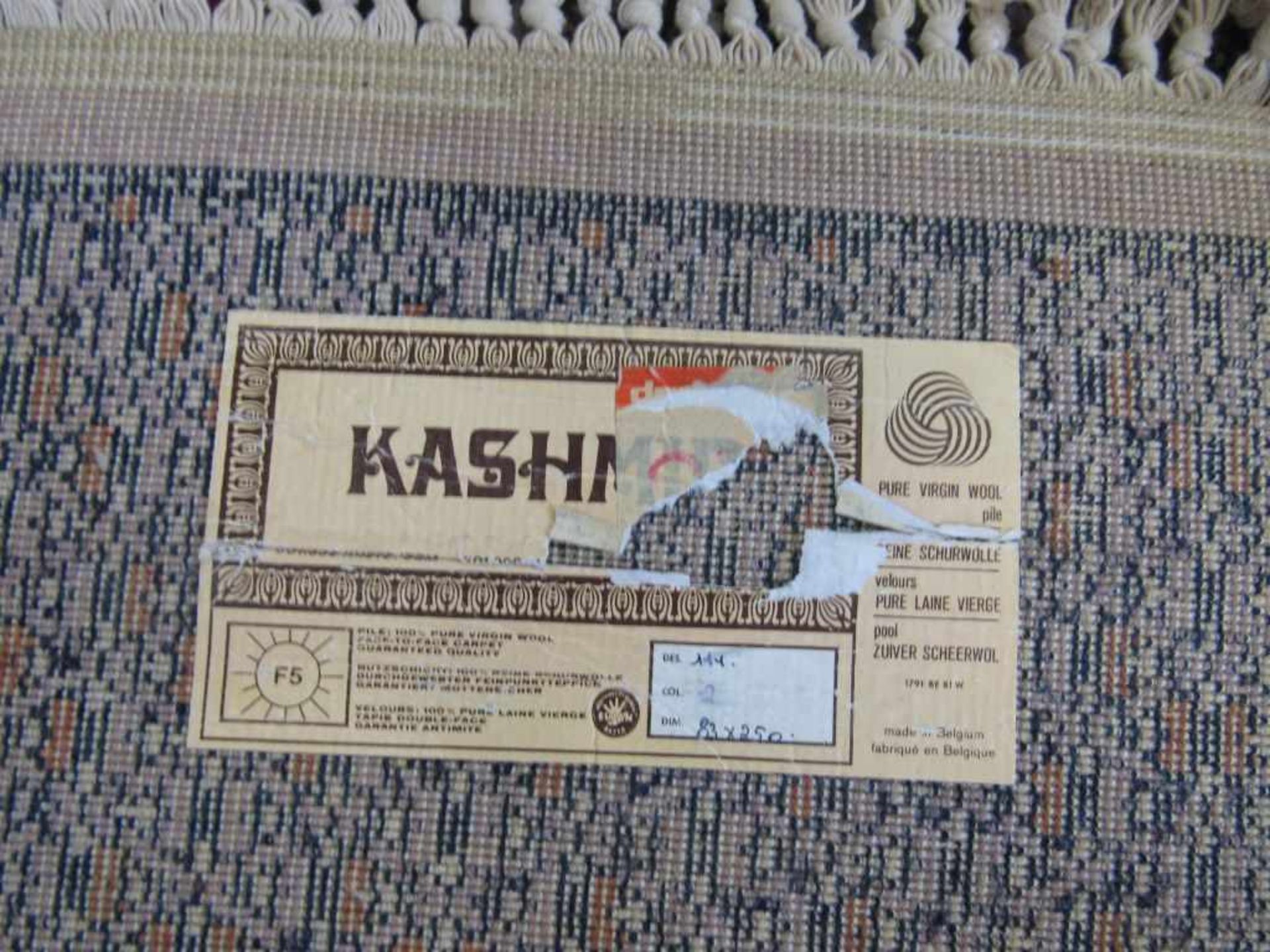 Teppich handgeknüpft Kashmir reine Schurwolle 83x250cm - Bild 4 aus 4