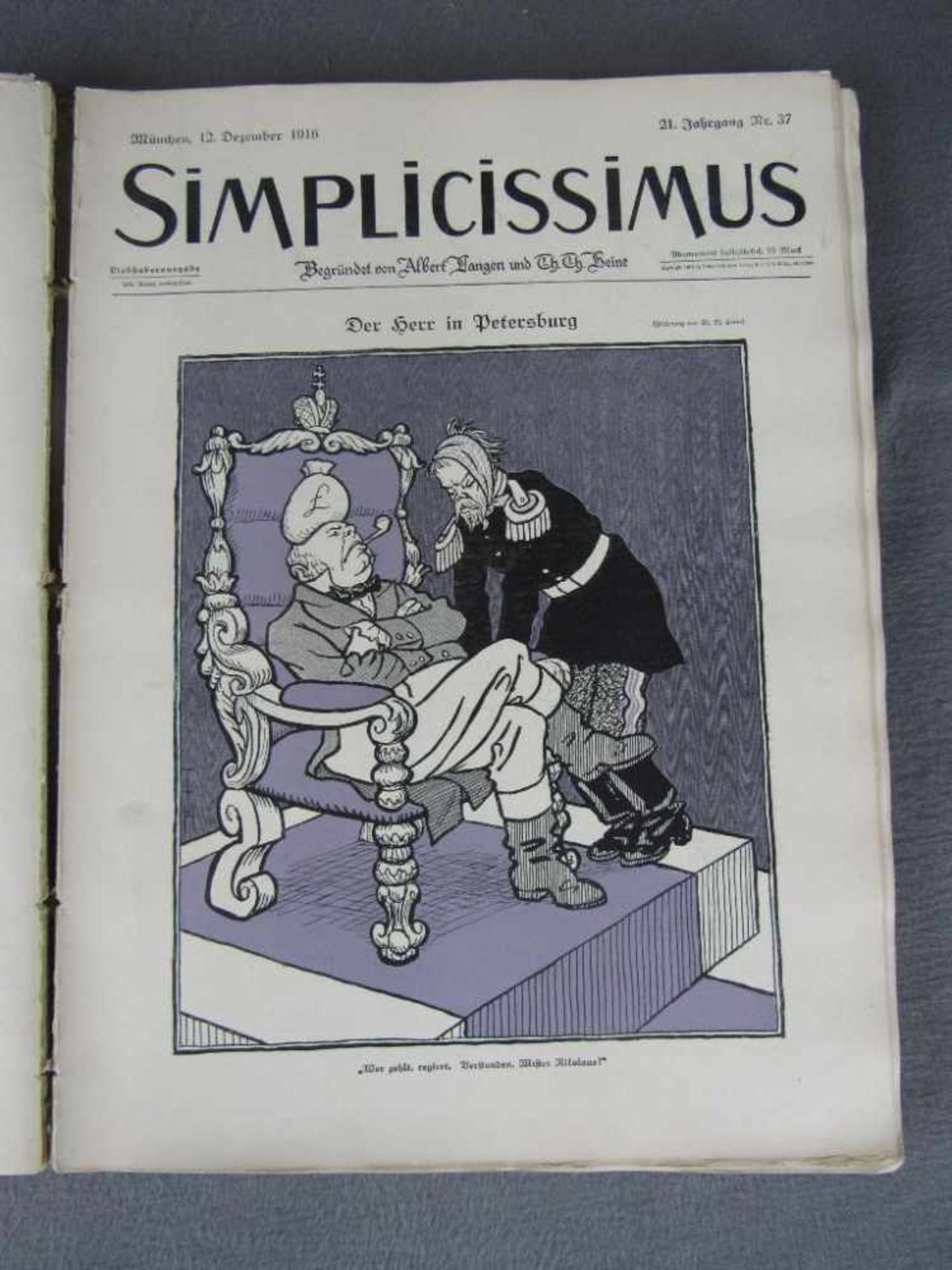 Großes Buch Simplicissimus Oktober 1916 bis März 1917 38x28cm - Bild 3 aus 3