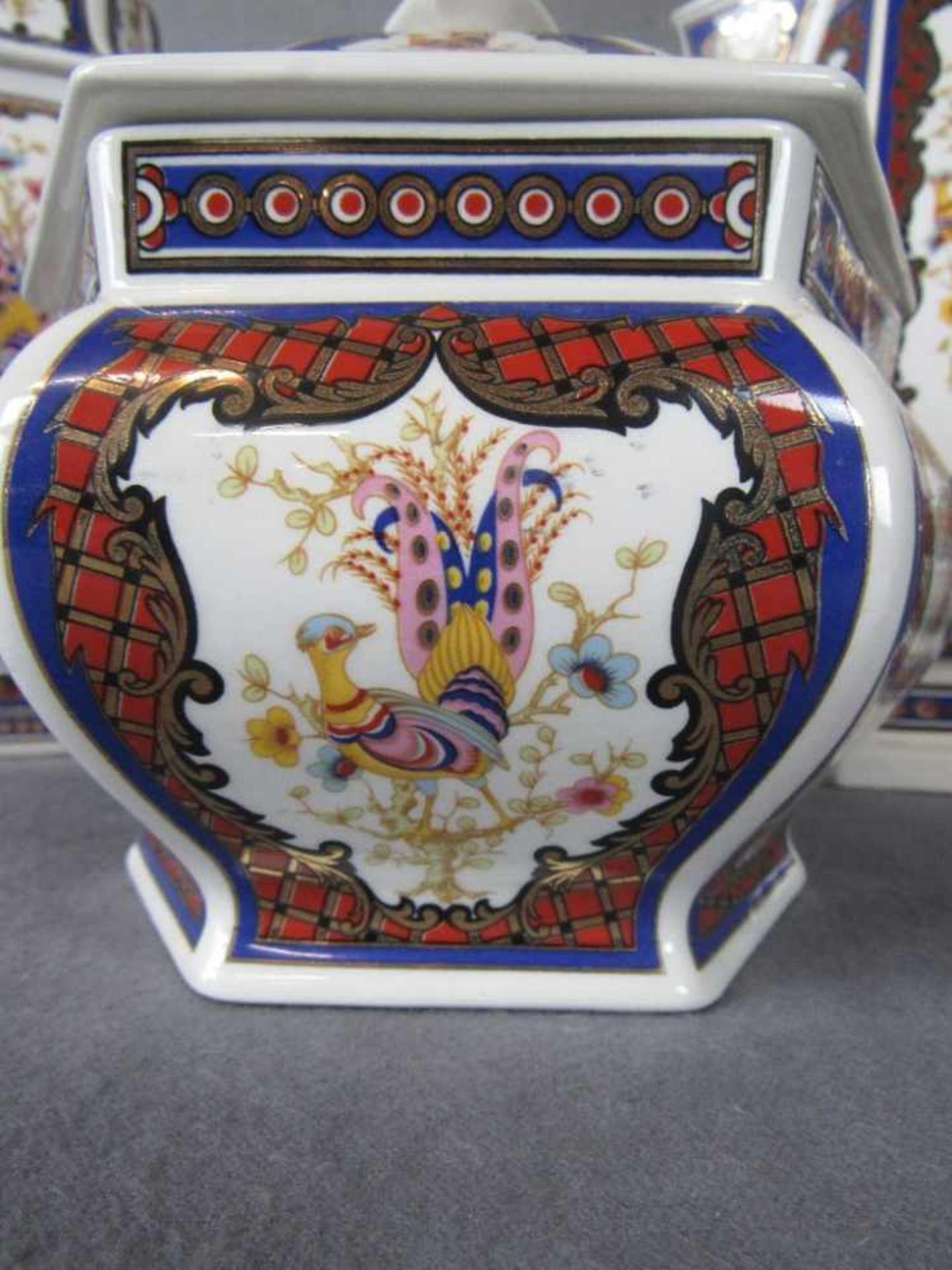 Drei Teile italienische Keramik Hersteller B&G farbenfroh mit Feuervogel von 19,5-42cm - Image 2 of 6