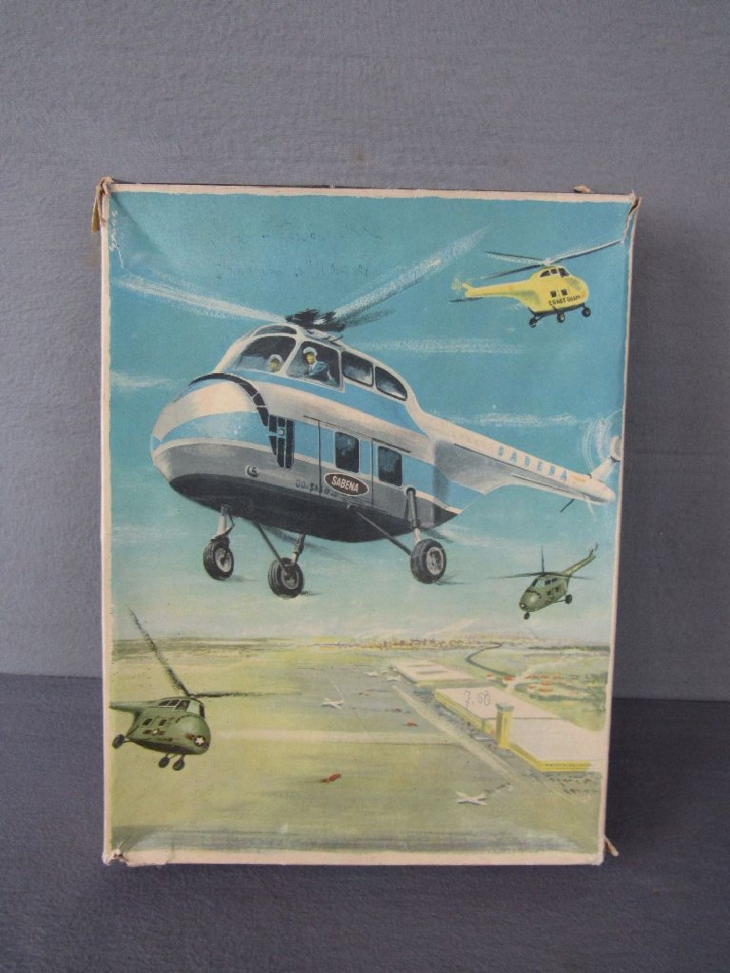 Originaler Karton für Arnold Blechhubschrauber Modell Helibus 26,5x35cm