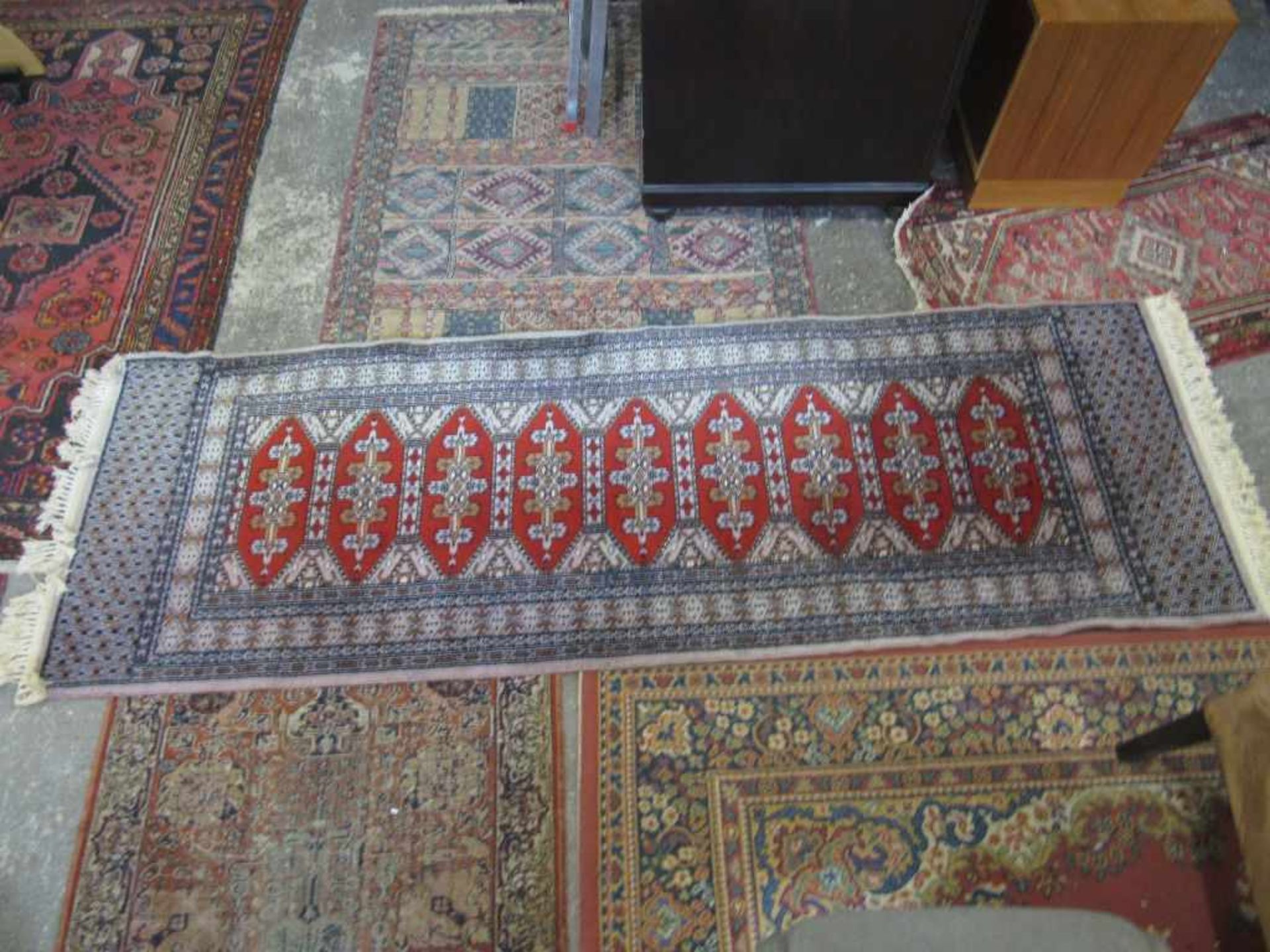 Teppich handgeknüpft Kashmir reine Schurwolle 83x250cm