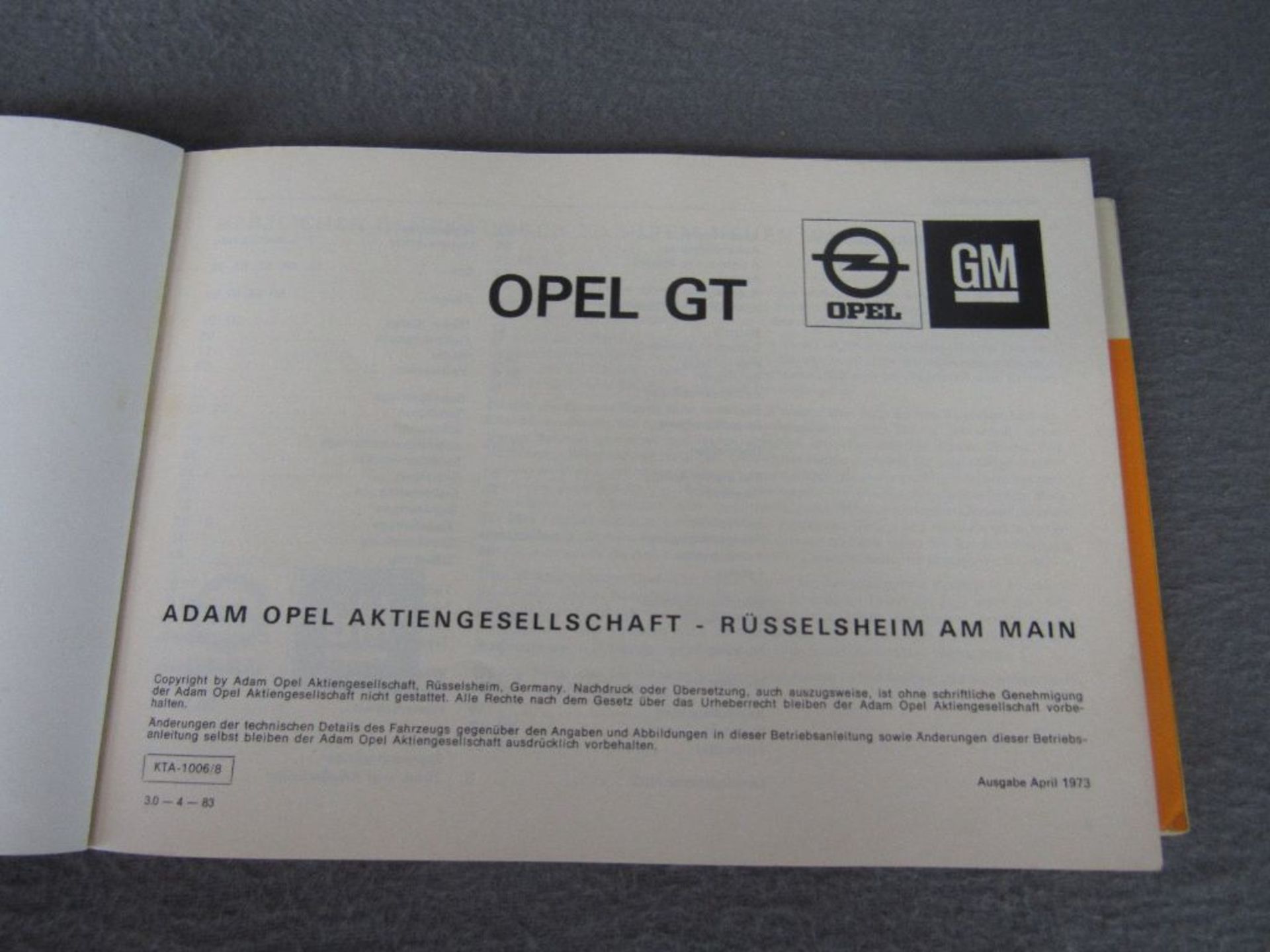 Zwei Bedienungsanleitungen Betriebsanleitungen Opel GT und Golf 1 - Image 3 of 4