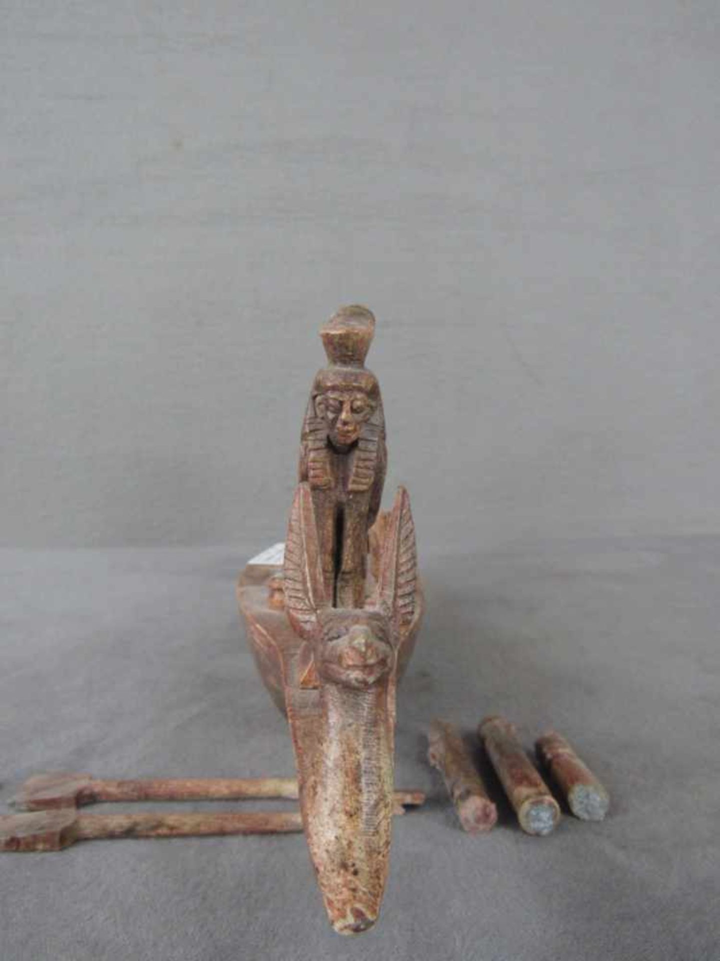 Skulptur ägyptisch Schiff Stein Bruchstellen Teile anbei - Bild 3 aus 7