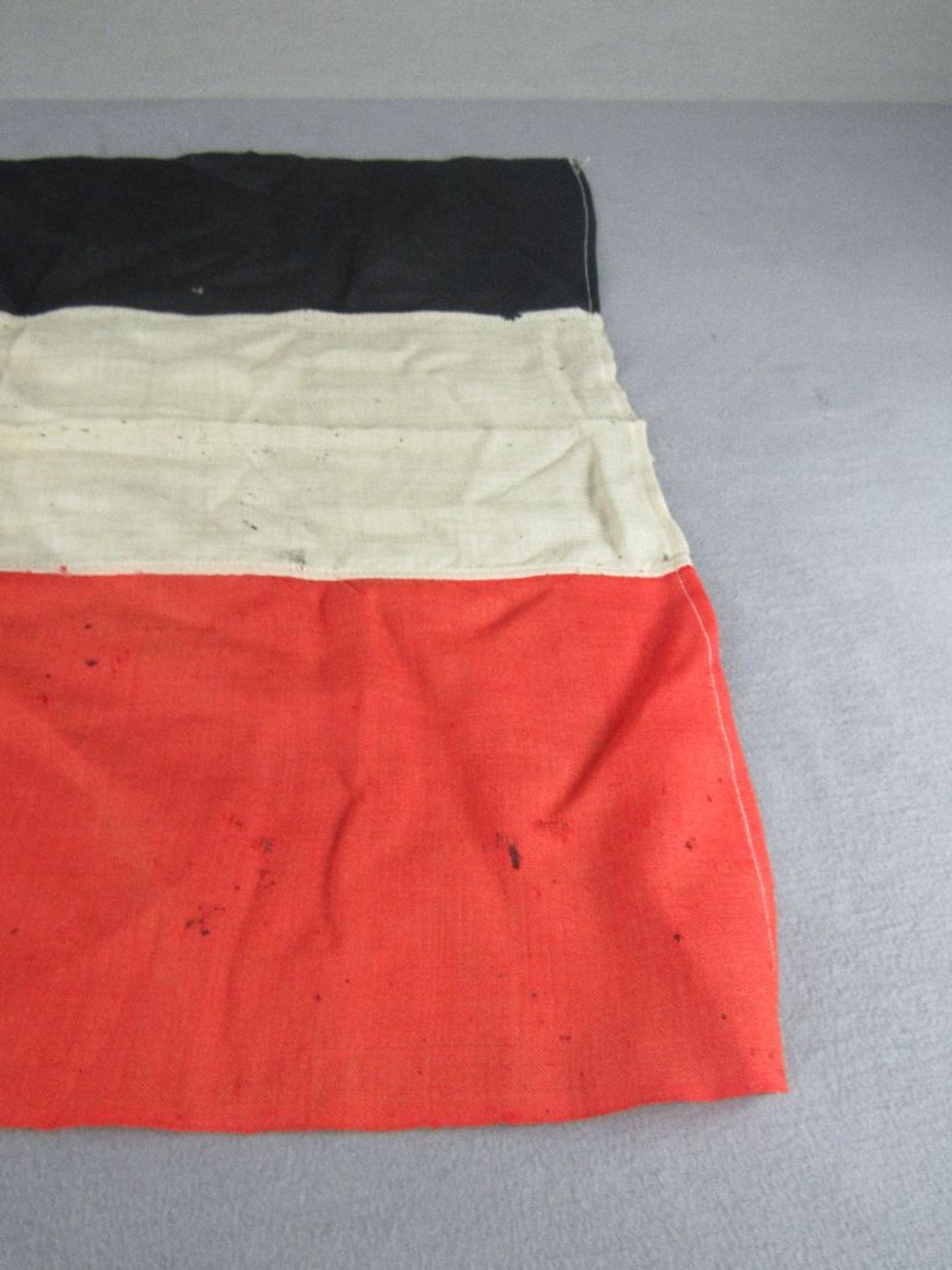 Fahne Deutsches Reich 1.Wk schwarz weiss rot originales Stück um 1910 58x65cm - Bild 3 aus 5