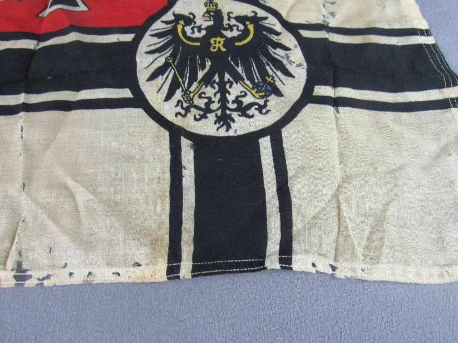 Reichskriegsfahne 1.Wk 100% original löchrig 43x38cm um 1910 - Image 5 of 6