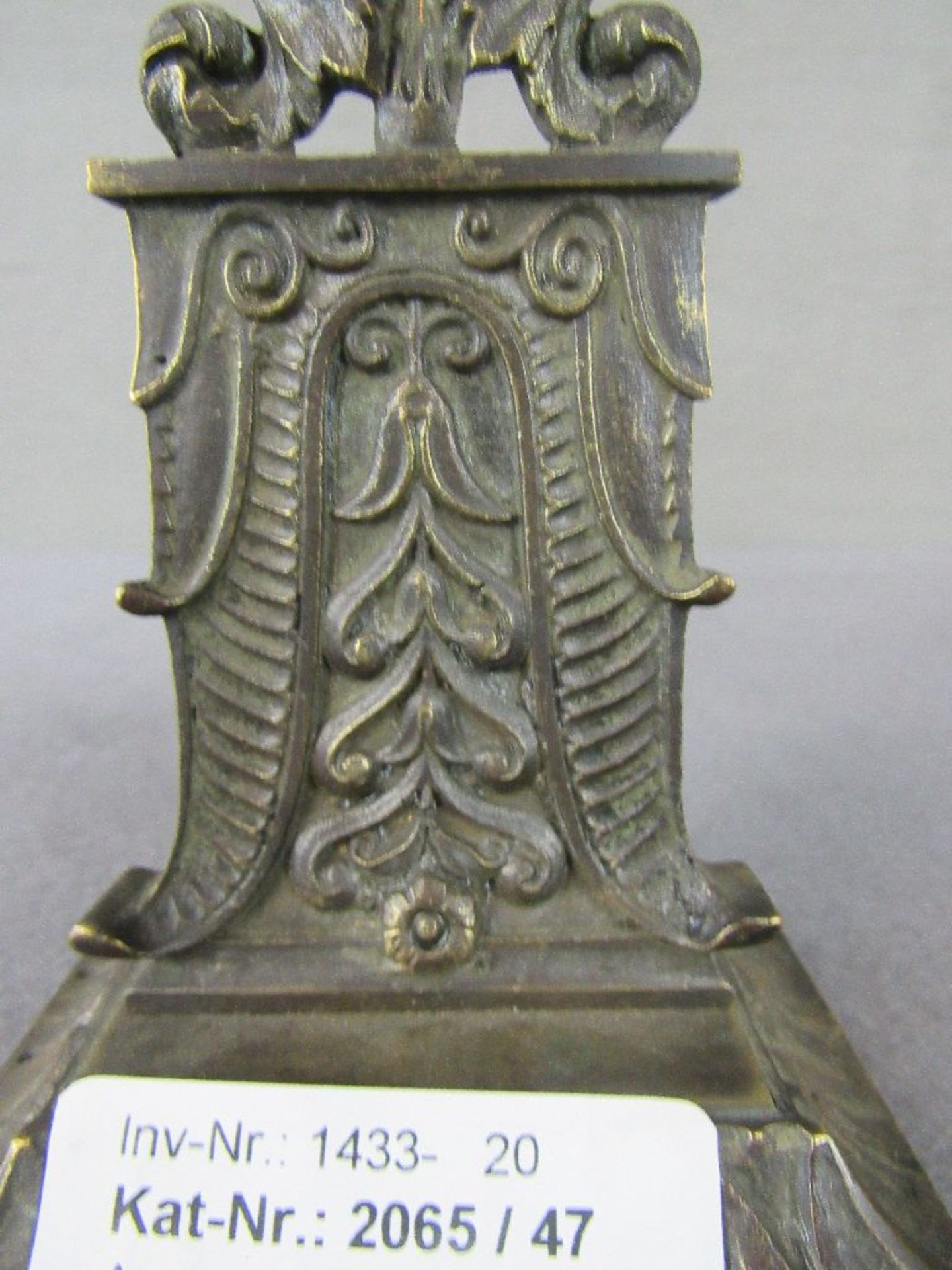 Uhrenhalter Messing bronziert Ende 19. Jahrhundert - Image 2 of 4