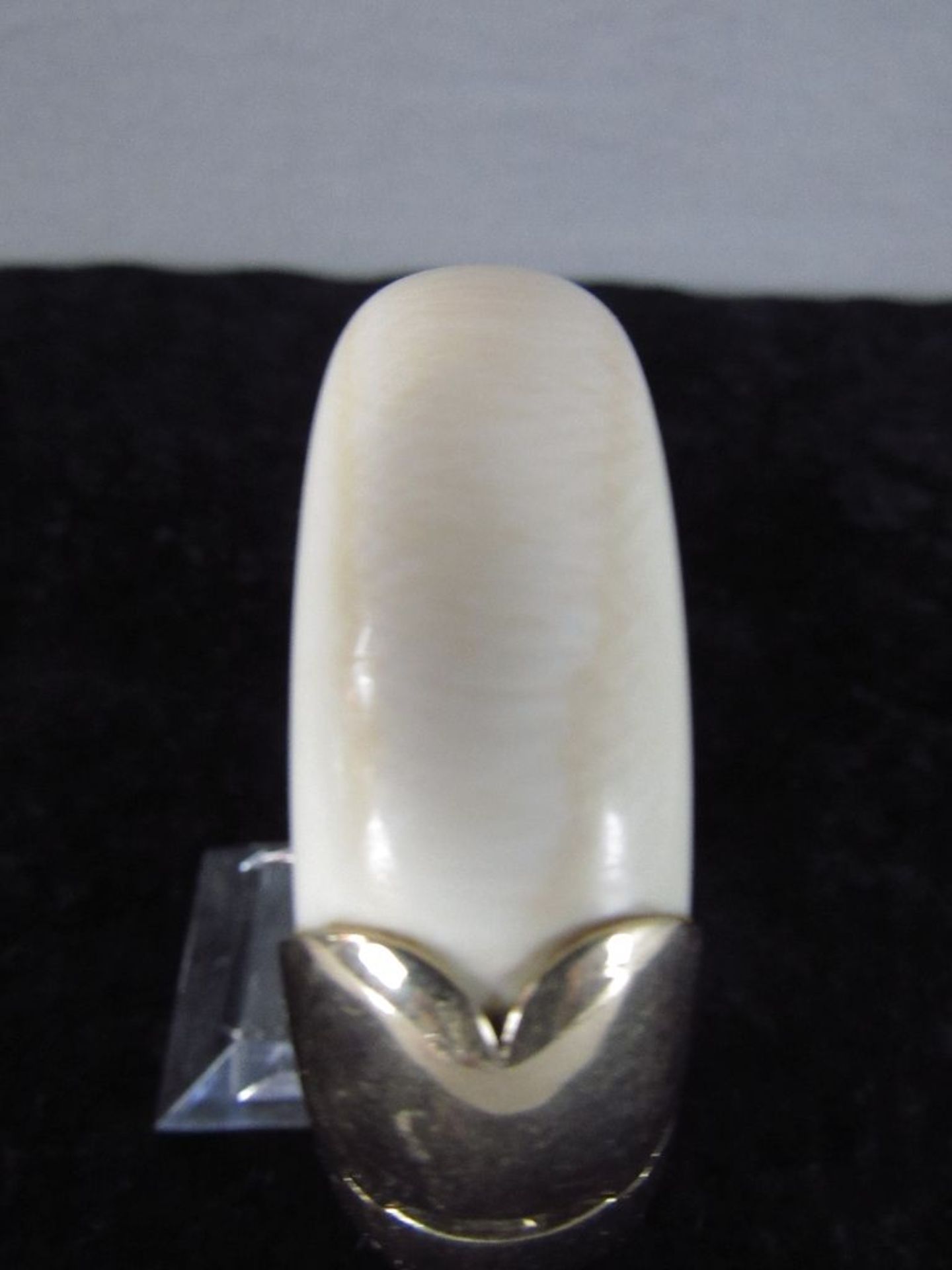 Damenarmreif Handarbeit Bein mit 585 GG Montur Innendurchmesser 6cm Stegbreite Goldscharniere 2, - Image 4 of 7