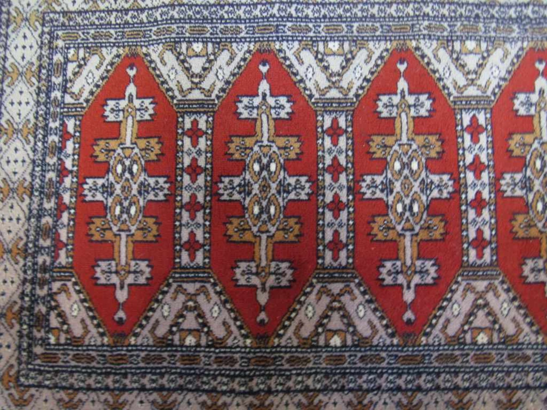 Teppich handgeknüpft Kashmir reine Schurwolle 83x250cm - Bild 2 aus 4
