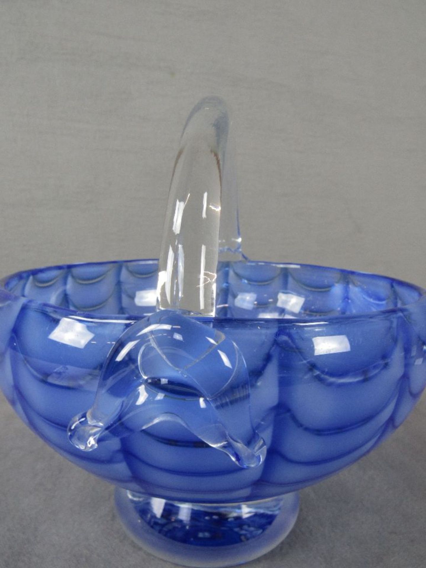 Großer blauer Glaskorb Durchmesser ca:20,5cm - Image 4 of 4