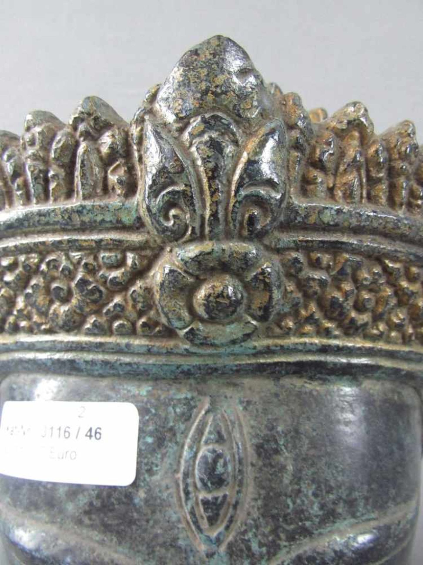 Bronzebüste asiatisch Khmer sehr schönes Objekt Höhe:31cm - Bild 9 aus 10