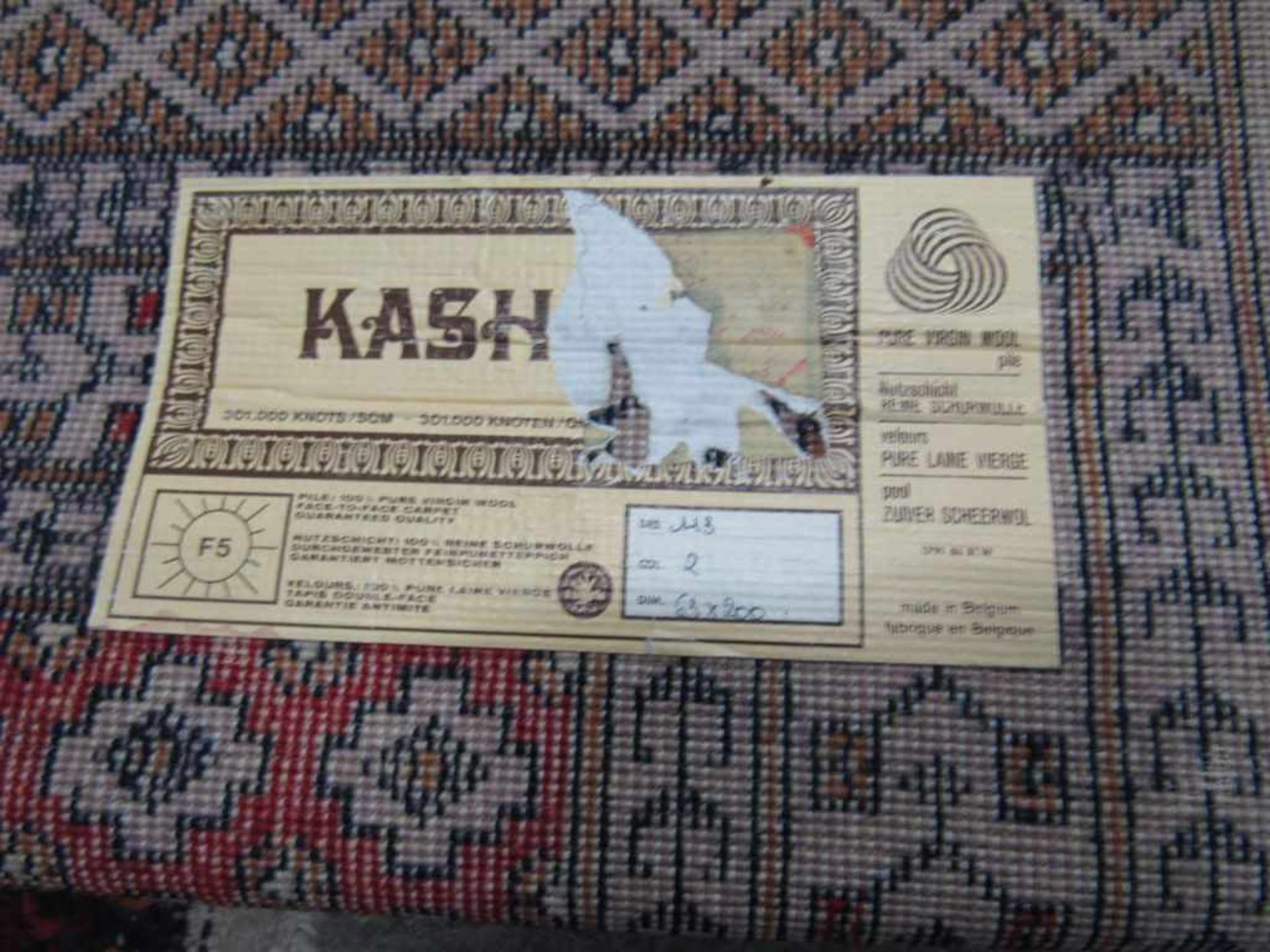 Teppich handgeknüpft Läufer rotgrundig 63x200cm Kashmir reine Schurwolle - Image 4 of 4
