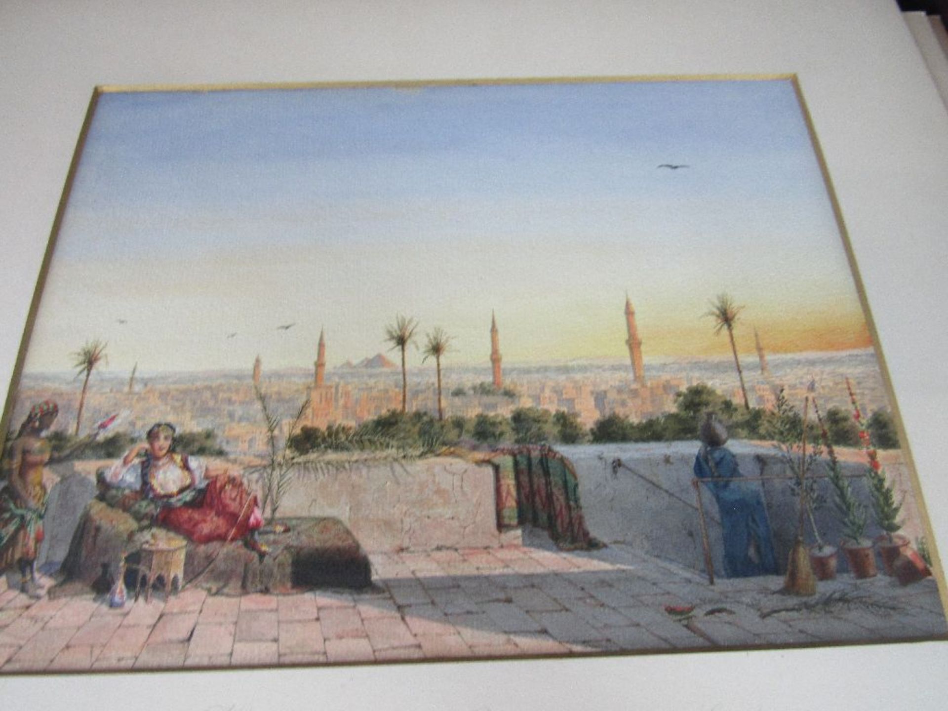 Schöne Sammlung Gemälde wohl feine Aquarelle Mitbringsel um 1900 aus Ägypten 48 Exemplare komplett - Bild 5 aus 13