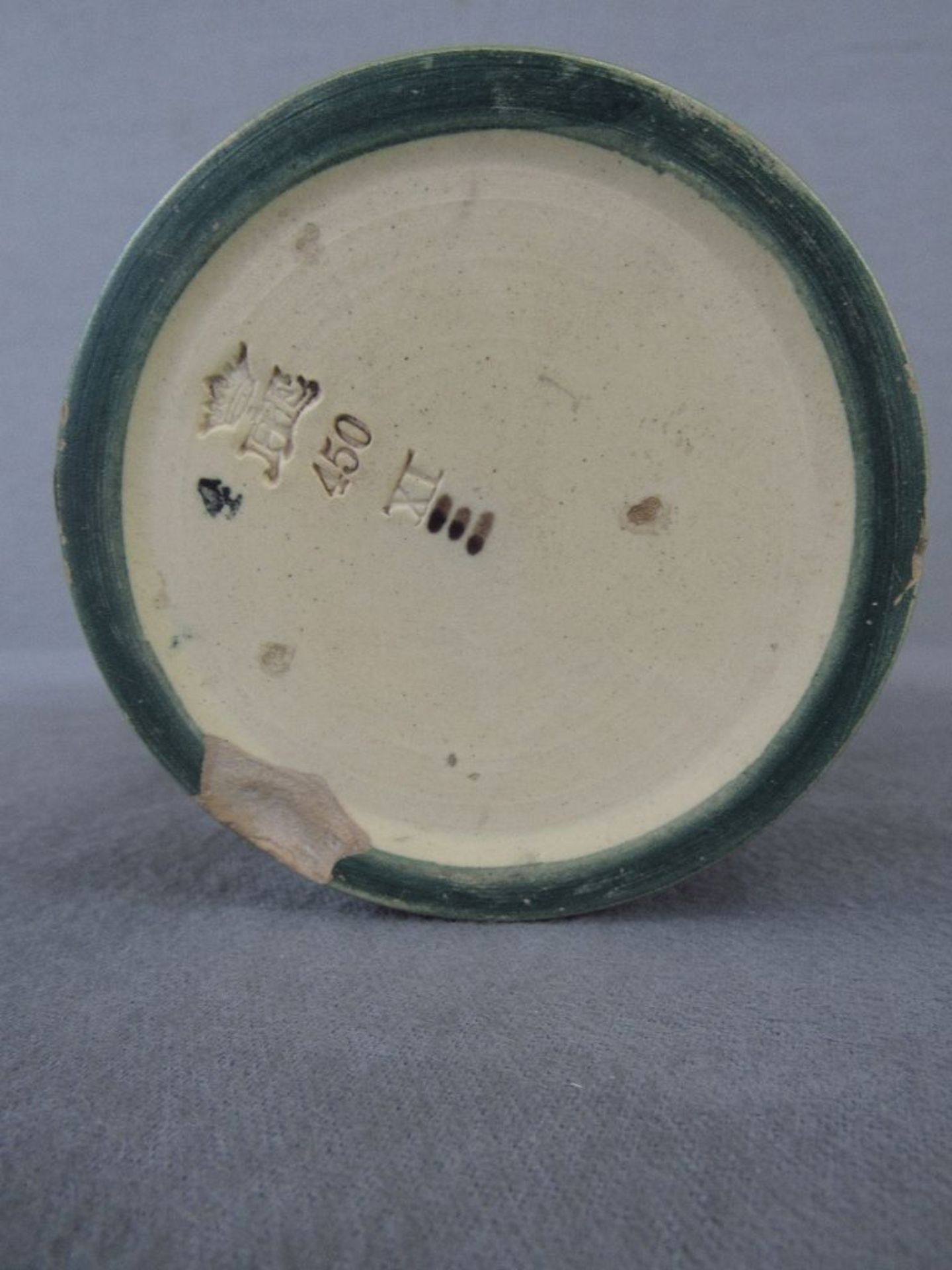 Vase Keramik Jugendstil Enke Ypsen Dänemark gemarkt 22cm hoch am Stand leicht gechipt - Bild 3 aus 6