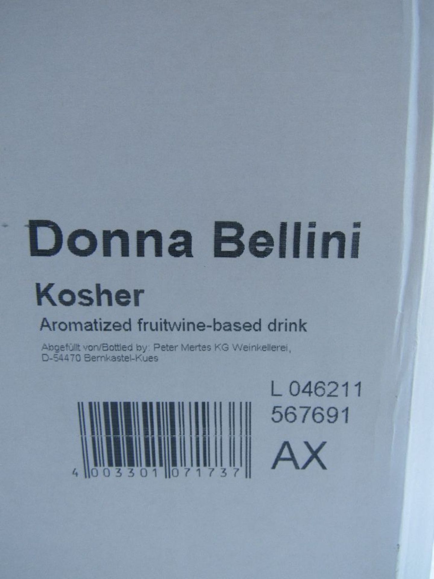 Fruchtwein Dona Belini 27 Kartons a 6 Flaschen und Koscher - Bild 2 aus 5