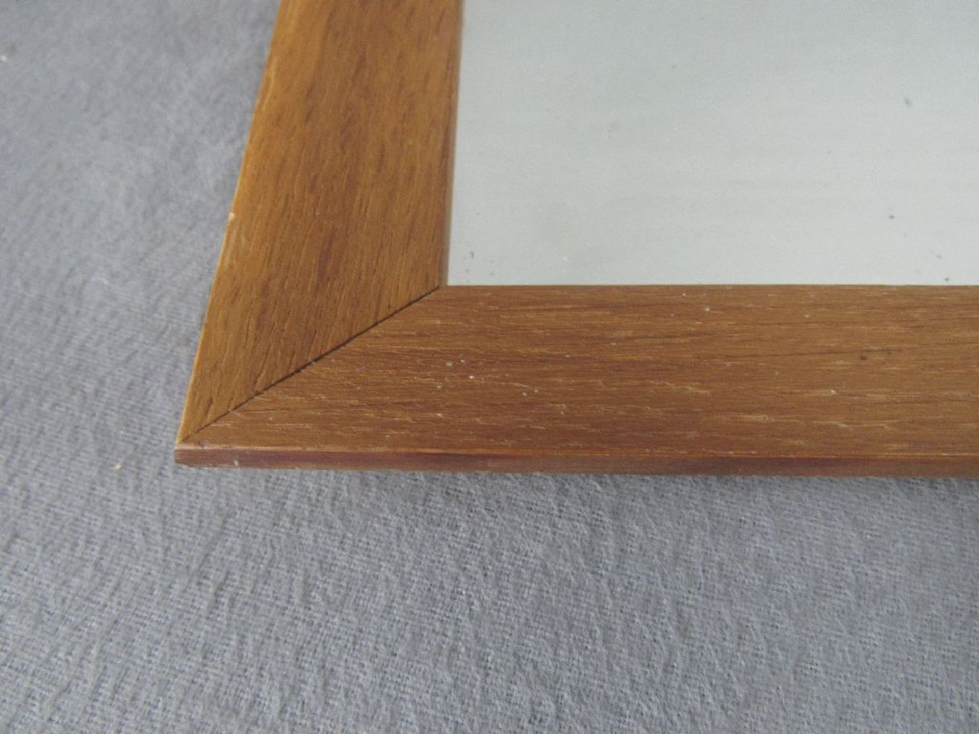 Teak Holz Spiegel Facettschliff 64x41cm - Bild 2 aus 3