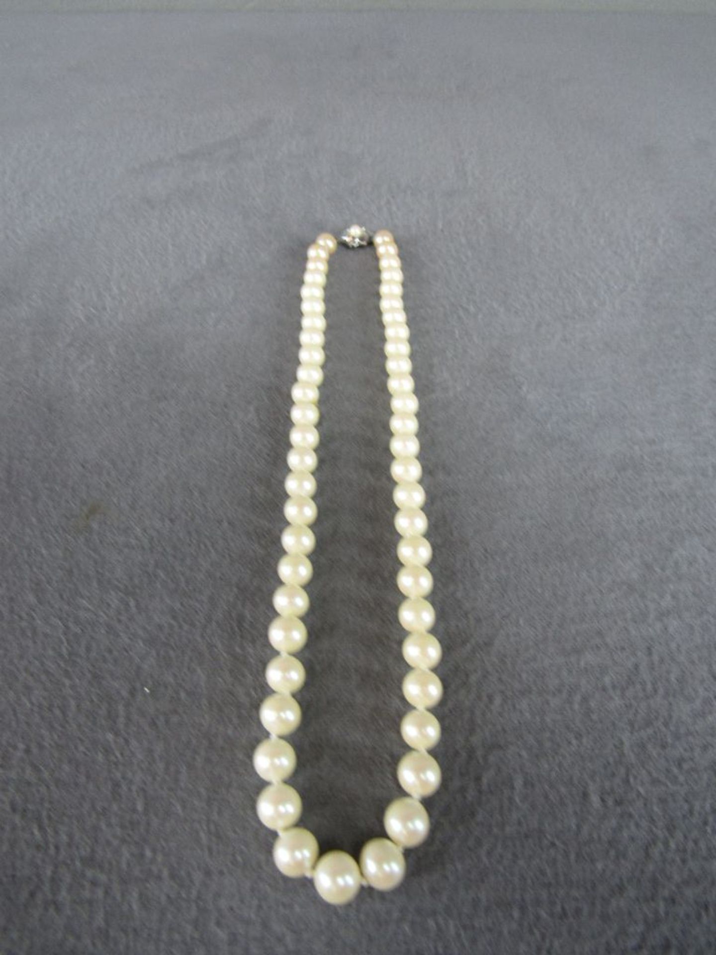 Perlenhalskette einzeln verknotet Silberschließe