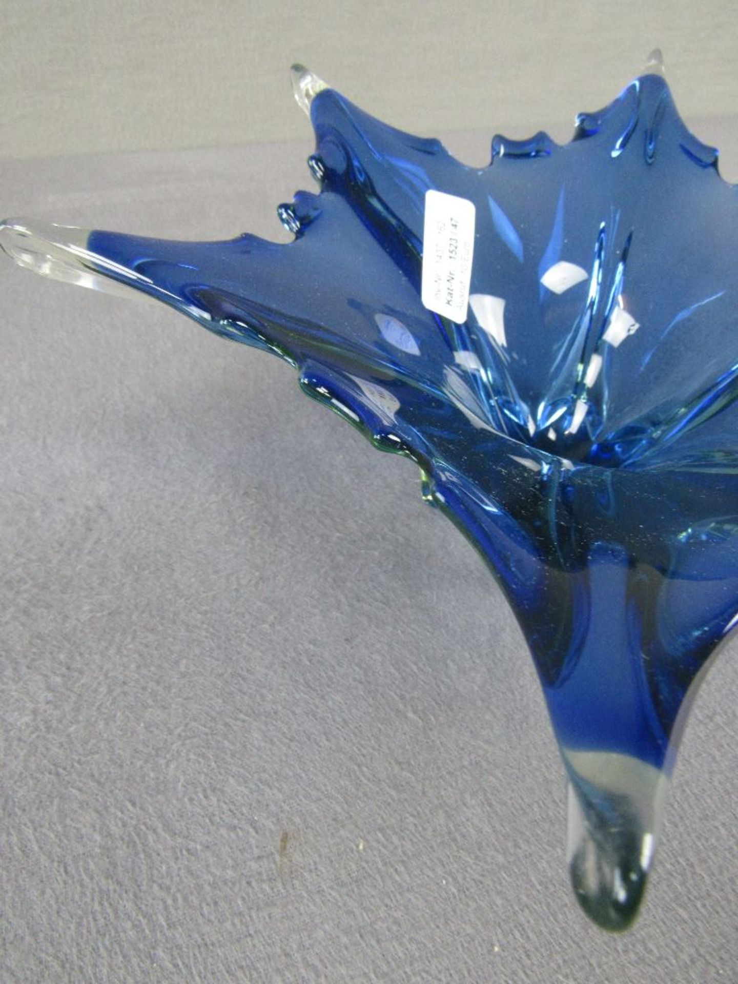 Glasschale Sternschale wohl Murano blauklar Durchmesser 32cm - Bild 3 aus 4