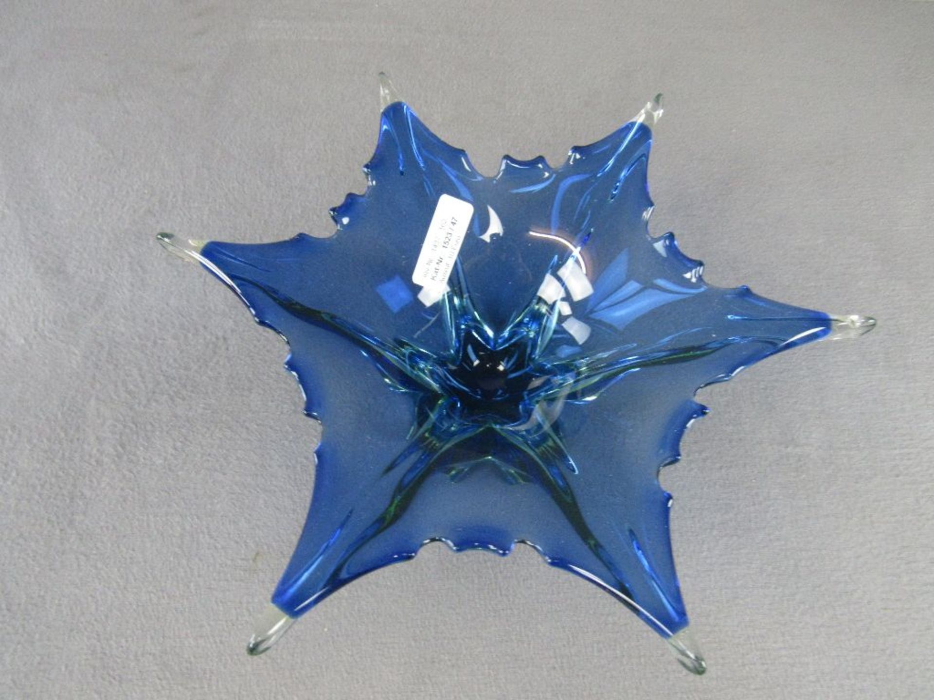 Glasschale Sternschale wohl Murano blauklar Durchmesser 32cm - Bild 2 aus 4
