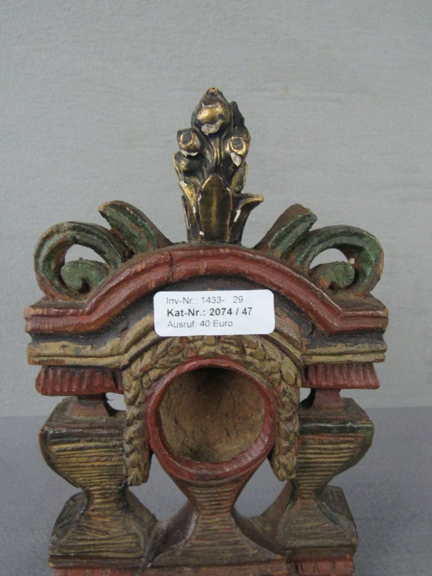 Uhrenhalter Holz geschnitzt Empire - Image 3 of 4