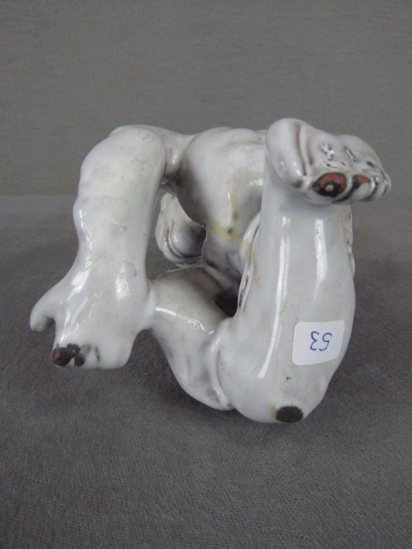 Keramikfigur Affe mit Klebespuren Höhe:27cm - Bild 6 aus 7