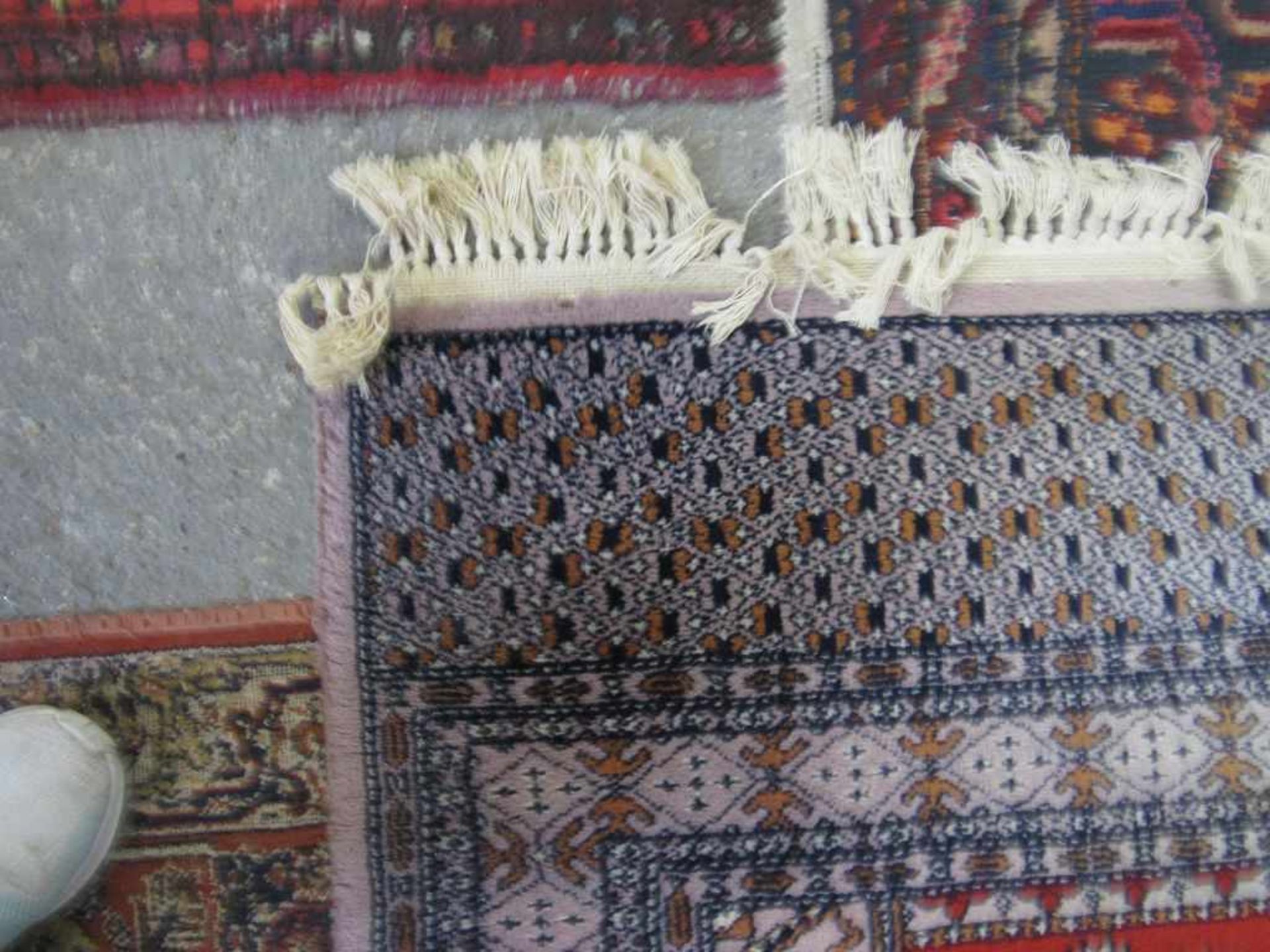 Teppich handgeknüpft Kashmir reine Schurwolle 83x250cm - Bild 3 aus 4