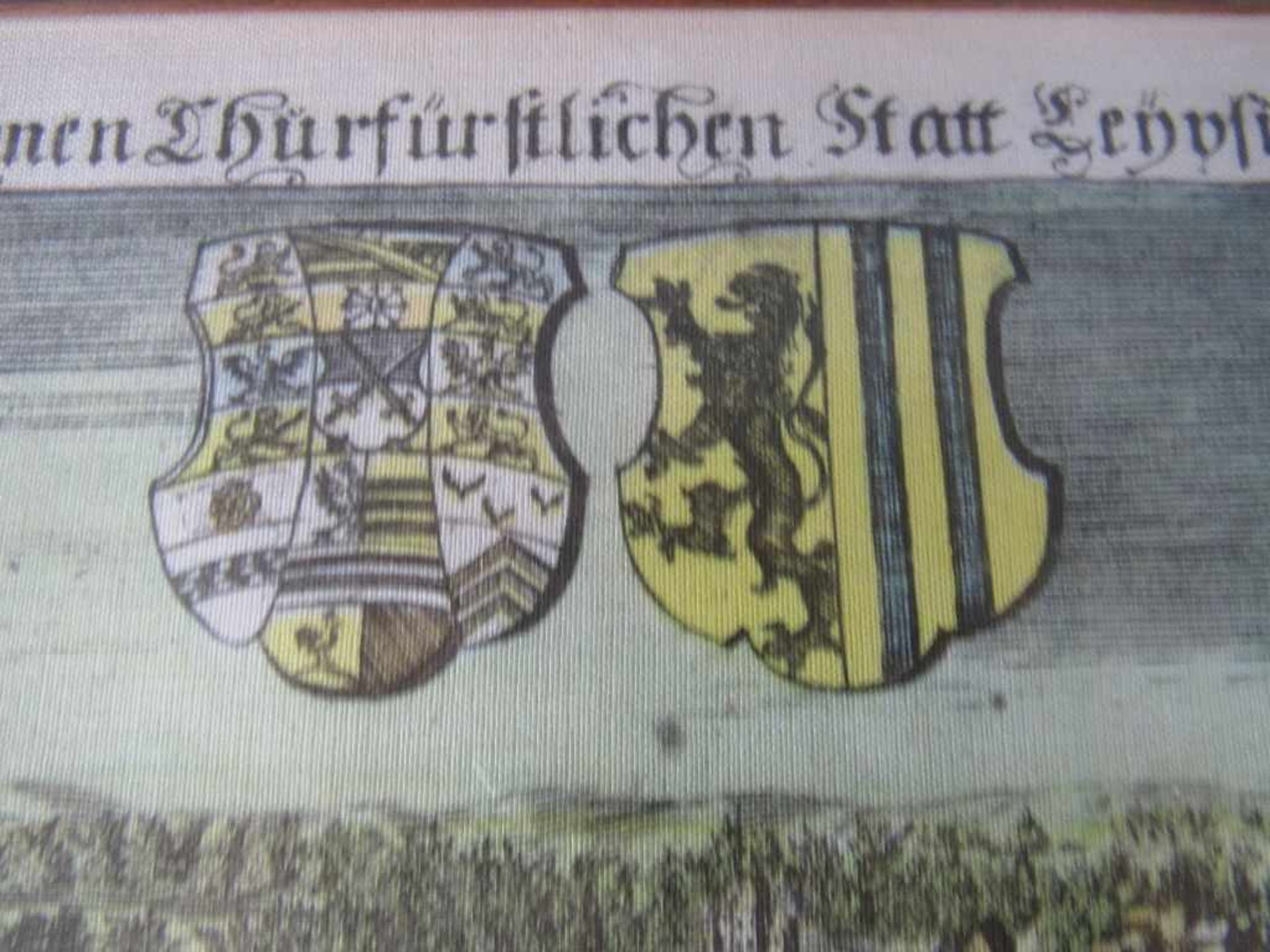 Grafik Kunstdruck auf Stoff Leipzig 1665 59x44cm - Image 2 of 5