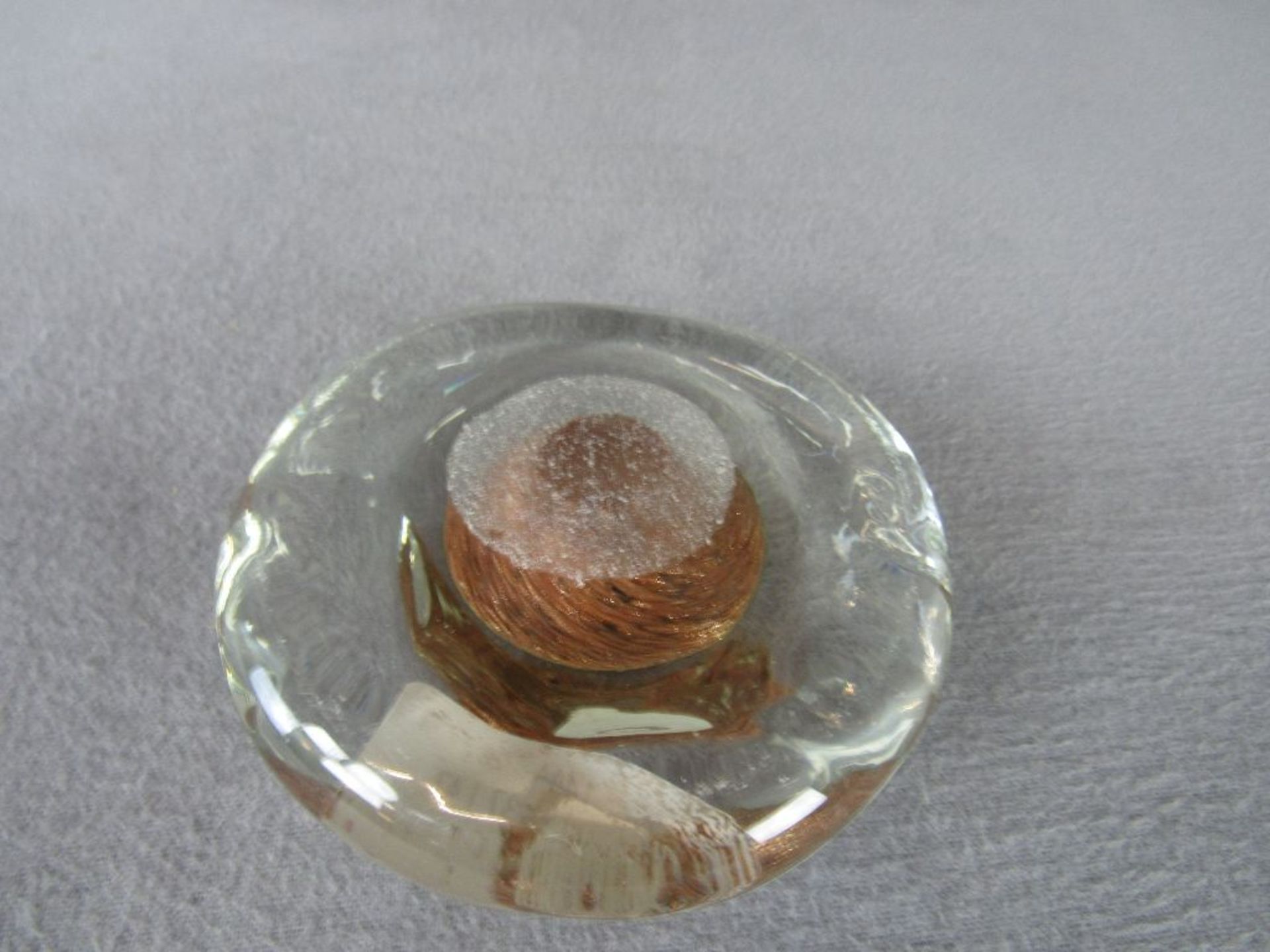 Briefbeschwerer Glas mit Flittereinschlüssen 11cm Durchmesser - Bild 3 aus 3