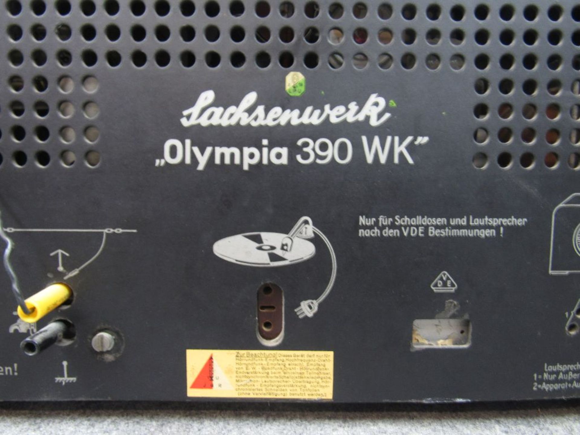 Seltenes Art Deco Röhrenradio funktionstüchtig Hersteller Sachsenberg Olympia 390 DK sehr schöne - Bild 8 aus 8