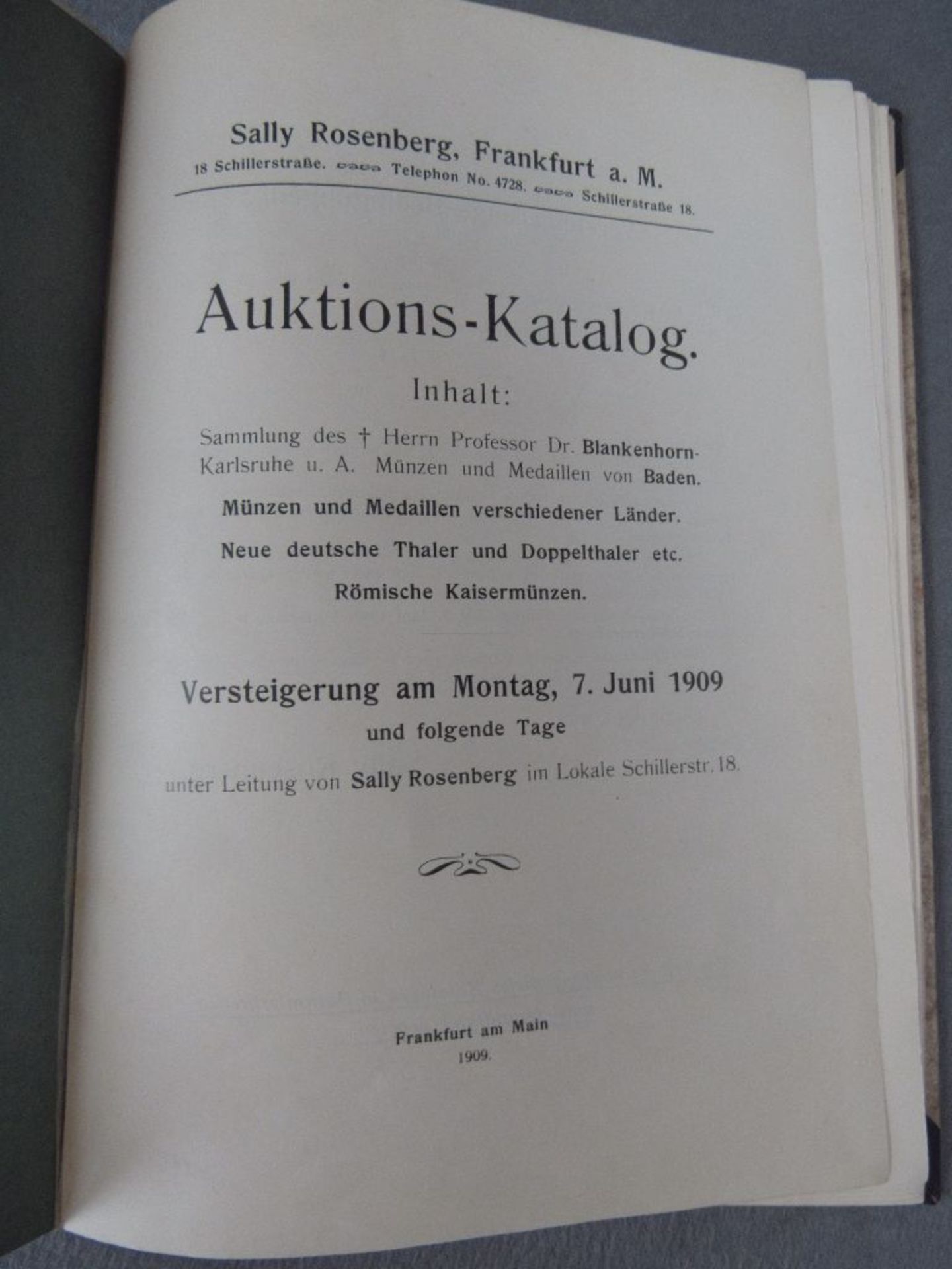 Konvolut Münz Auktionskatalog 1909 - Bild 3 aus 3