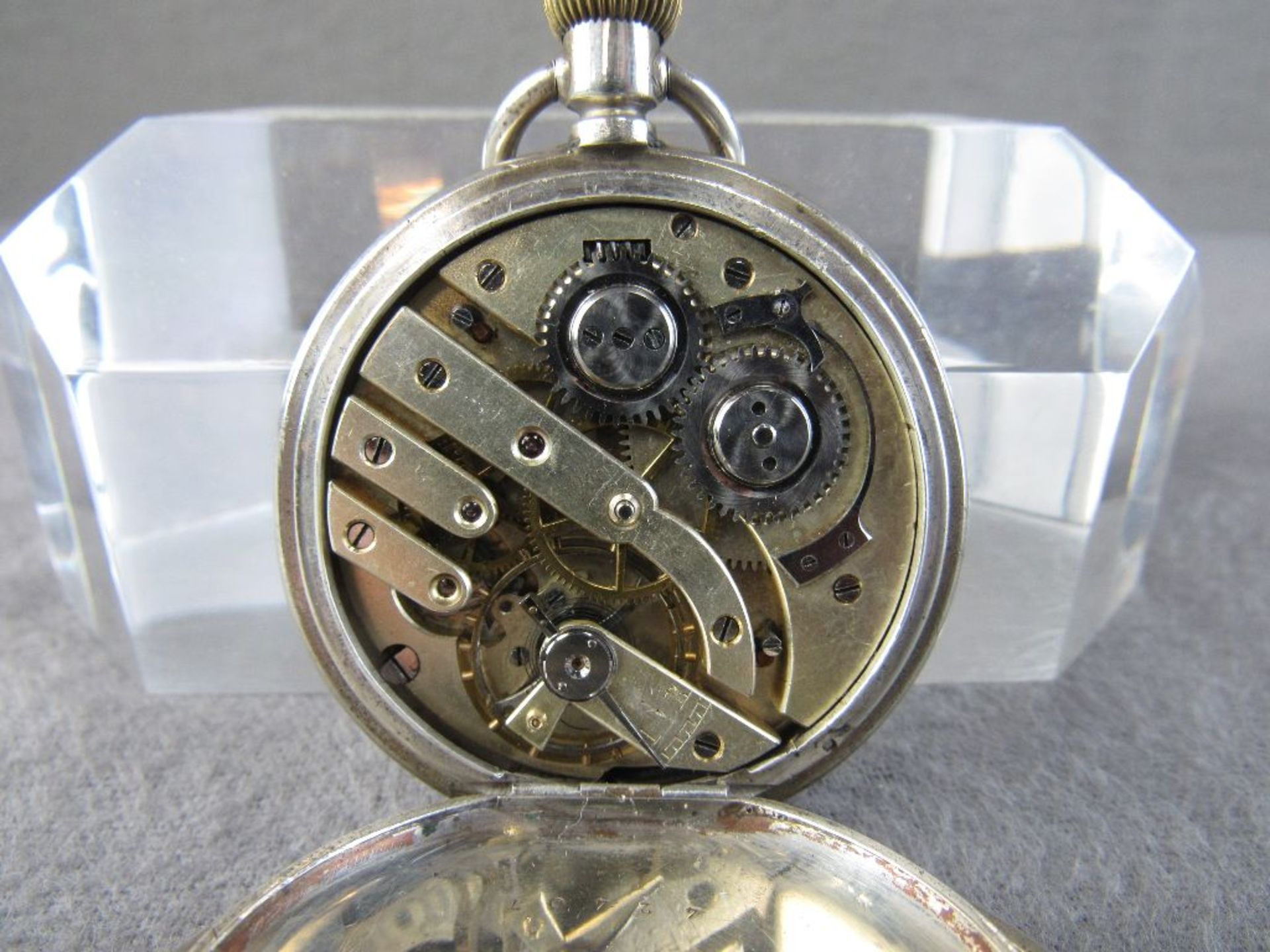 Französische Herrentaschenuhr drei Deckel läuft an Durchmesser 5cm - Image 5 of 6