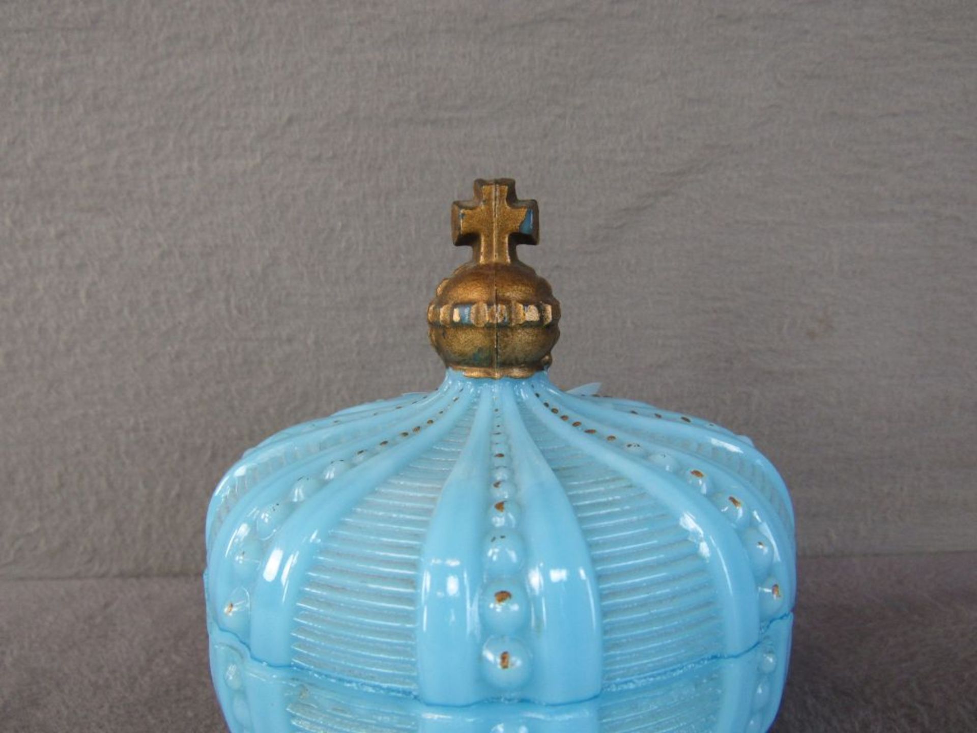 Glasdeckeldose Frankreich Opaline Durchmesser 11,5cm Höhe:14cm - Image 2 of 4