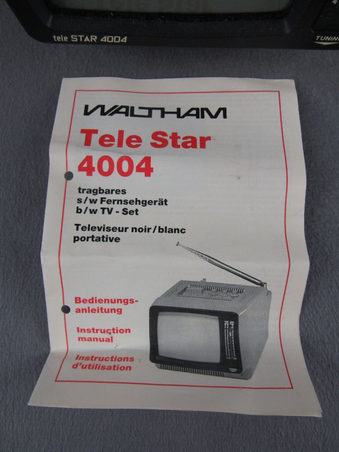 Vintage tragbarer Fernseher 70er Jahre Telestar 4004 mit original Anleitung - Bild 4 aus 5